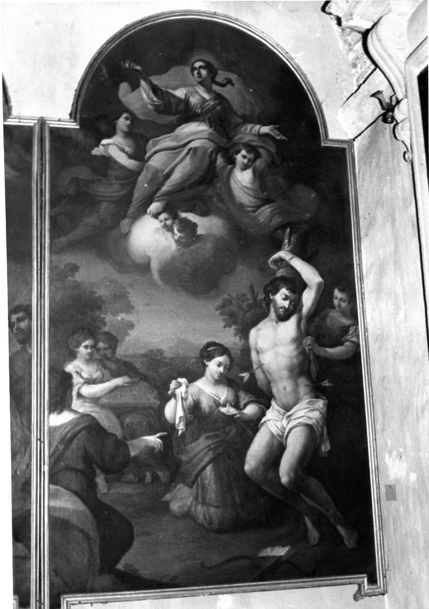 San Sebastiano curato dagli angeli (dipinto, opera isolata) di Pentini Domenico (sec. XVIII)