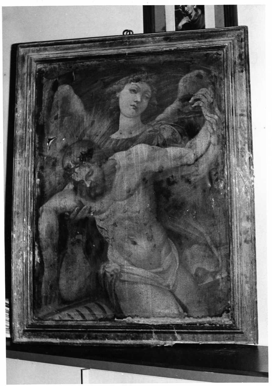 Cristo in pietà sorretto da angeli (dipinto, opera isolata) di Fenzoni Ferraù (attribuito) (prima metà sec. XVII)