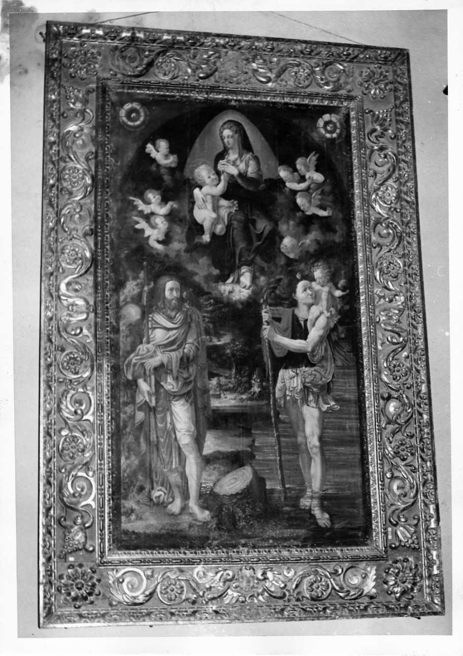 Madonna con Bambino tra angeli e Santi (dipinto, opera isolata) - ambito romagnolo (prima metà sec. XVI)