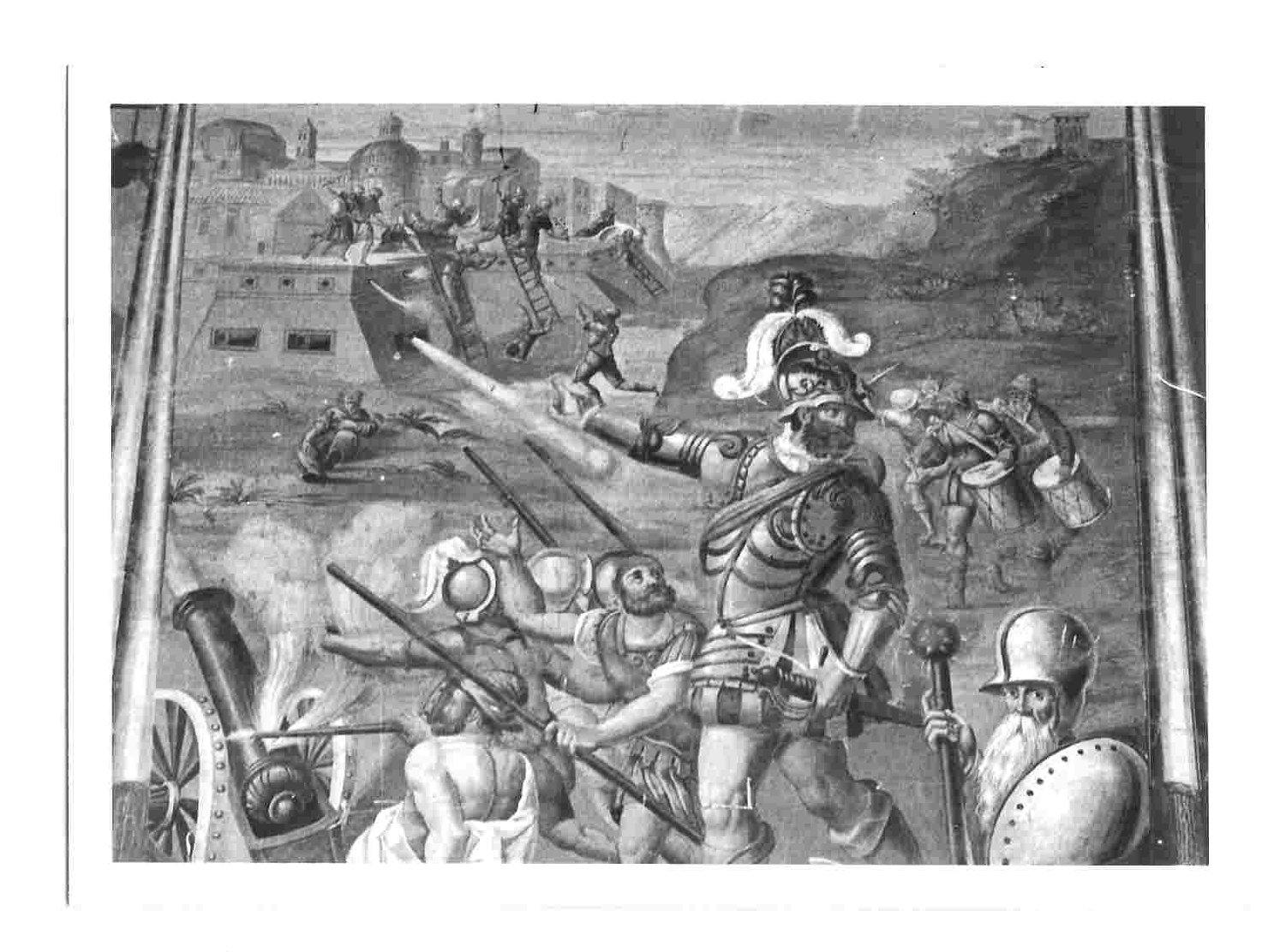 morte di Giovanni Vitelli all'assedio di Osimo (dipinto, elemento d'insieme) - ambito Italia centrale (fine/inizio secc. XVII/ XVIII)