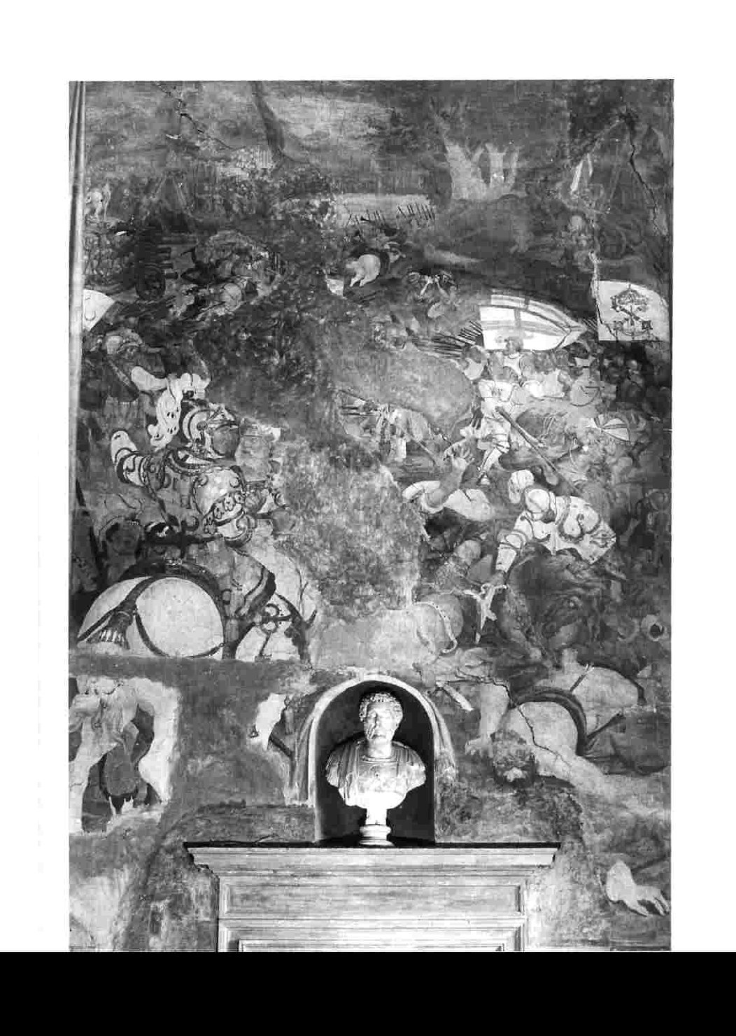 scena bellica (dipinto, elemento d'insieme) di Fontana Prospero (attribuito) (sec. XVI)