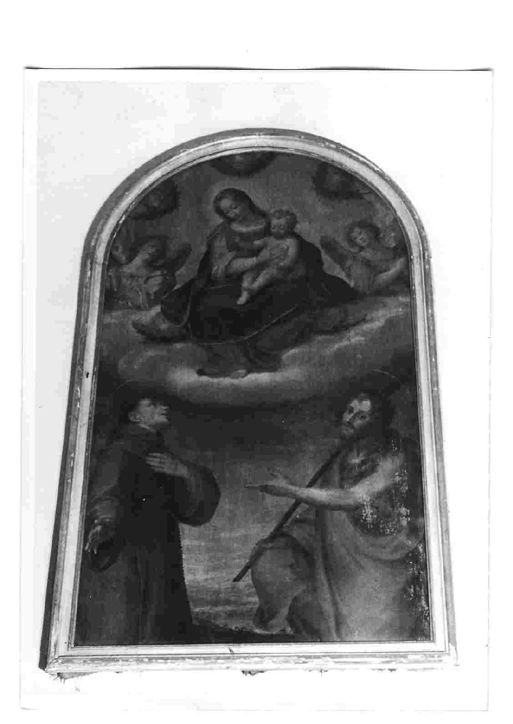 Madonna con Bambino, san Giovanni Battista e San Francesco (dipinto, opera isolata) - ambito umbro (inizio sec. XVIII)