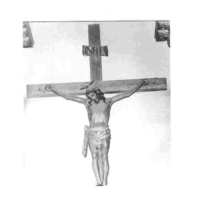 Cristo crocifisso (crocifisso, elemento d'insieme) - bottega Italia centrale (sec. XVII)