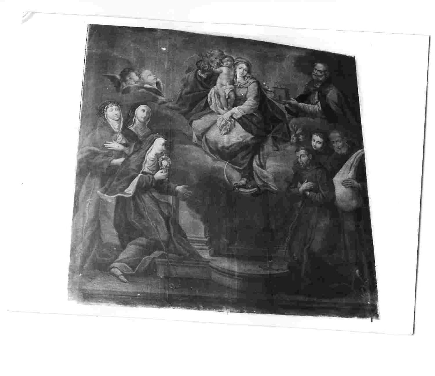 Madonna della Misericordia, Madonna con Bambino e Santi (dipinto, opera isolata) - ambito Italia centrale (inizio sec. XVIII)