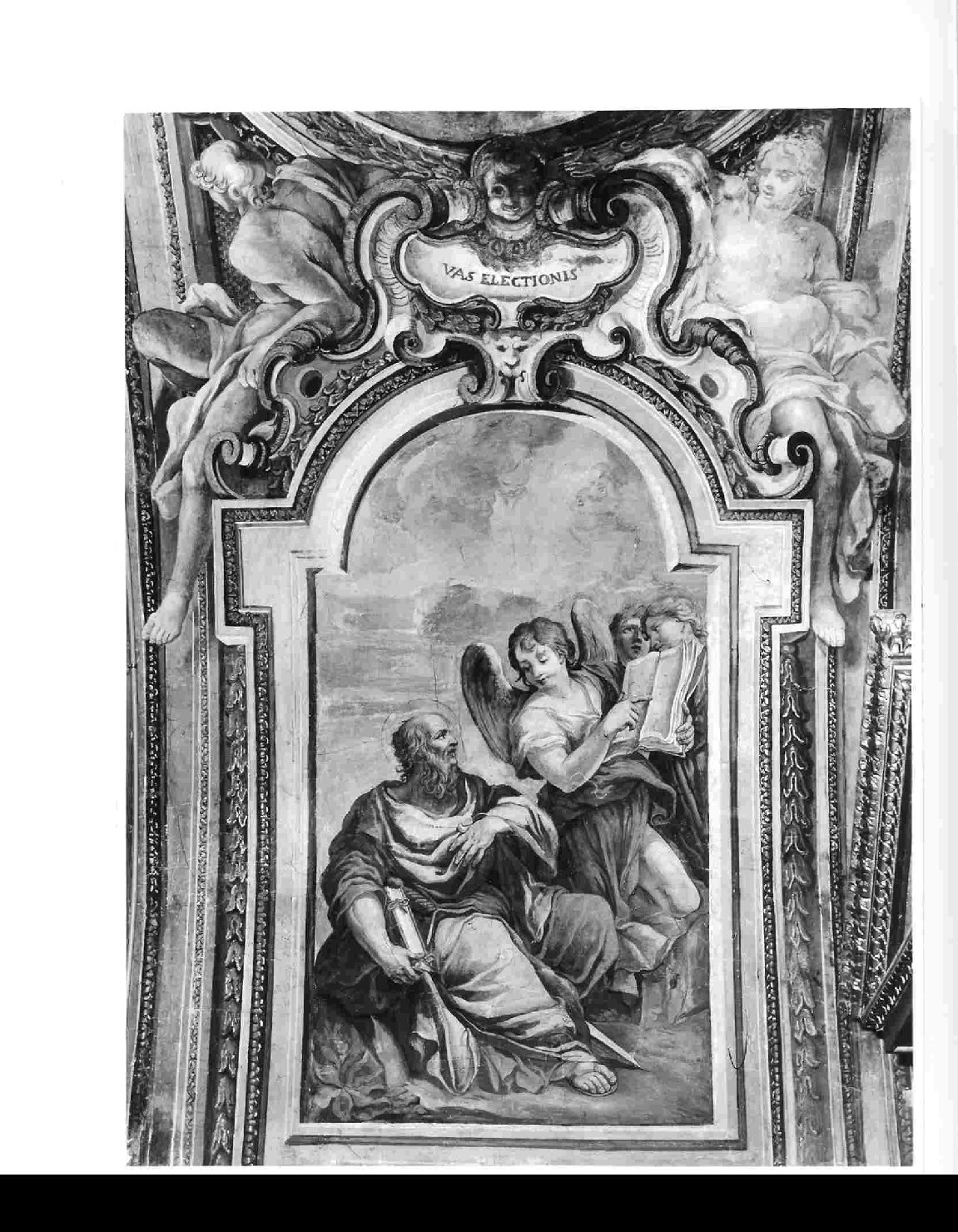 San Paolo e l'angelo (dipinto, complesso decorativo) di Montanini Pietro (sec. XVII)