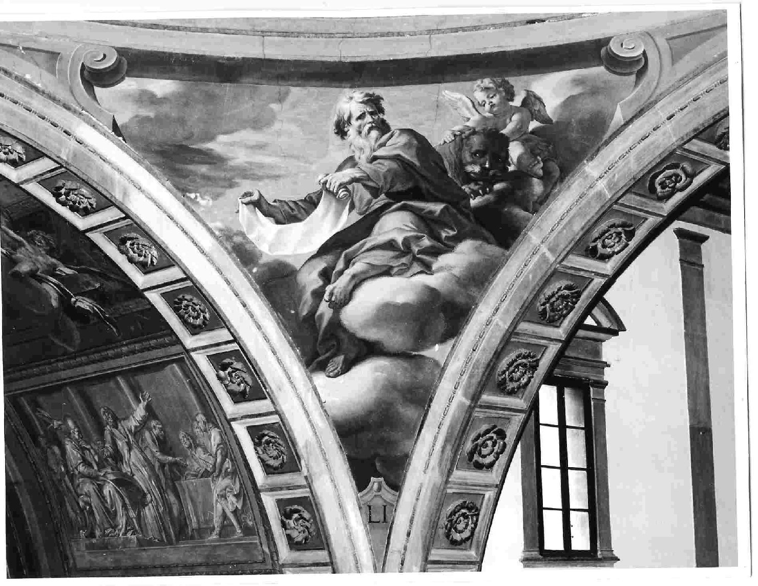 San Marco Evangelista (dipinto, complesso decorativo) di Mazzanti Ludovico (sec. XVIII)
