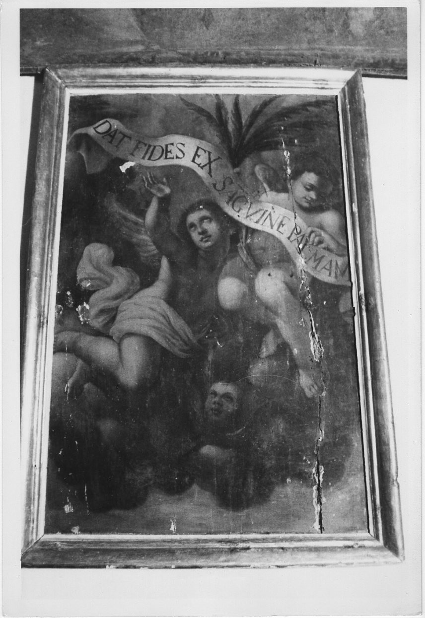 angioletti reggicartiglio (dipinto, elemento d'insieme) - ambito Italia centrale (sec. XVI)