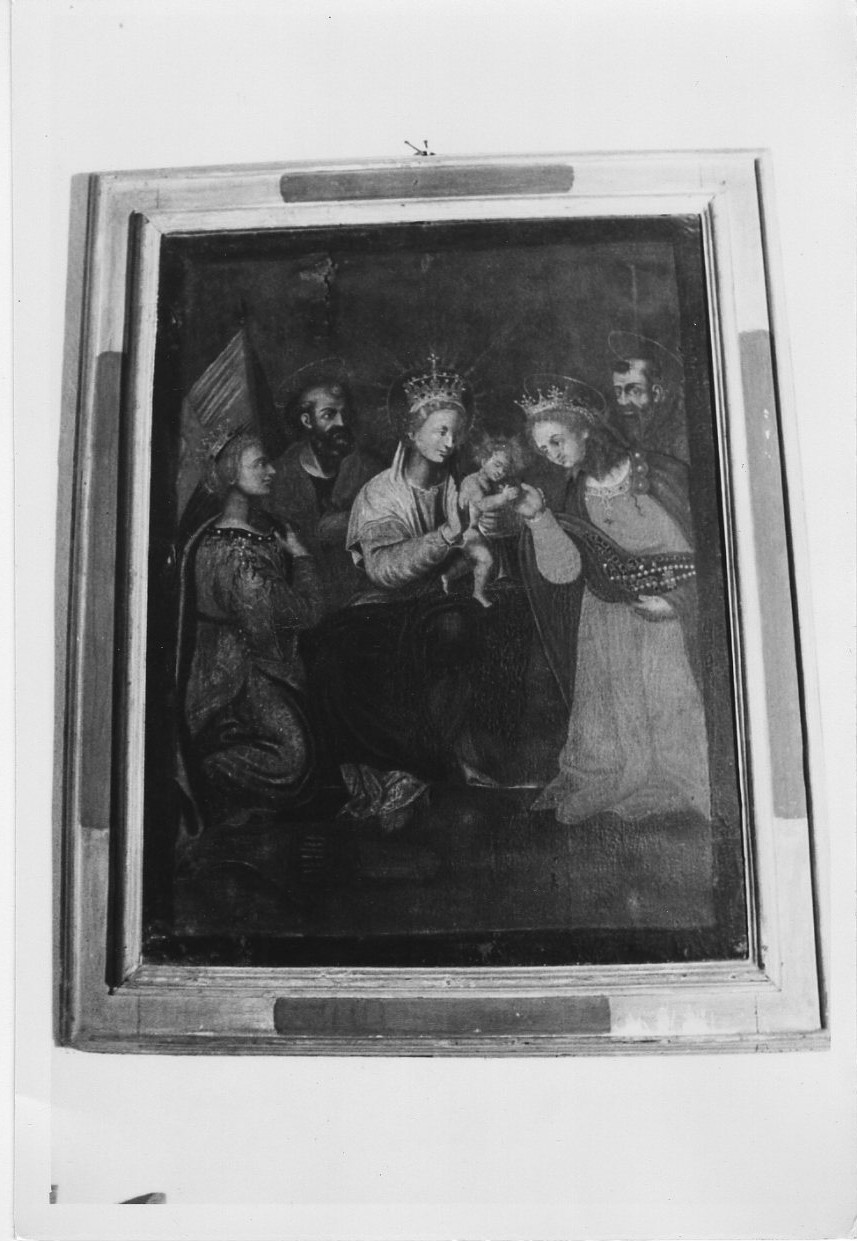 matrimonio mistico di Santa Caterina d'Alessandria (dipinto, opera isolata) - ambito Italia centrale (sec. XVI)
