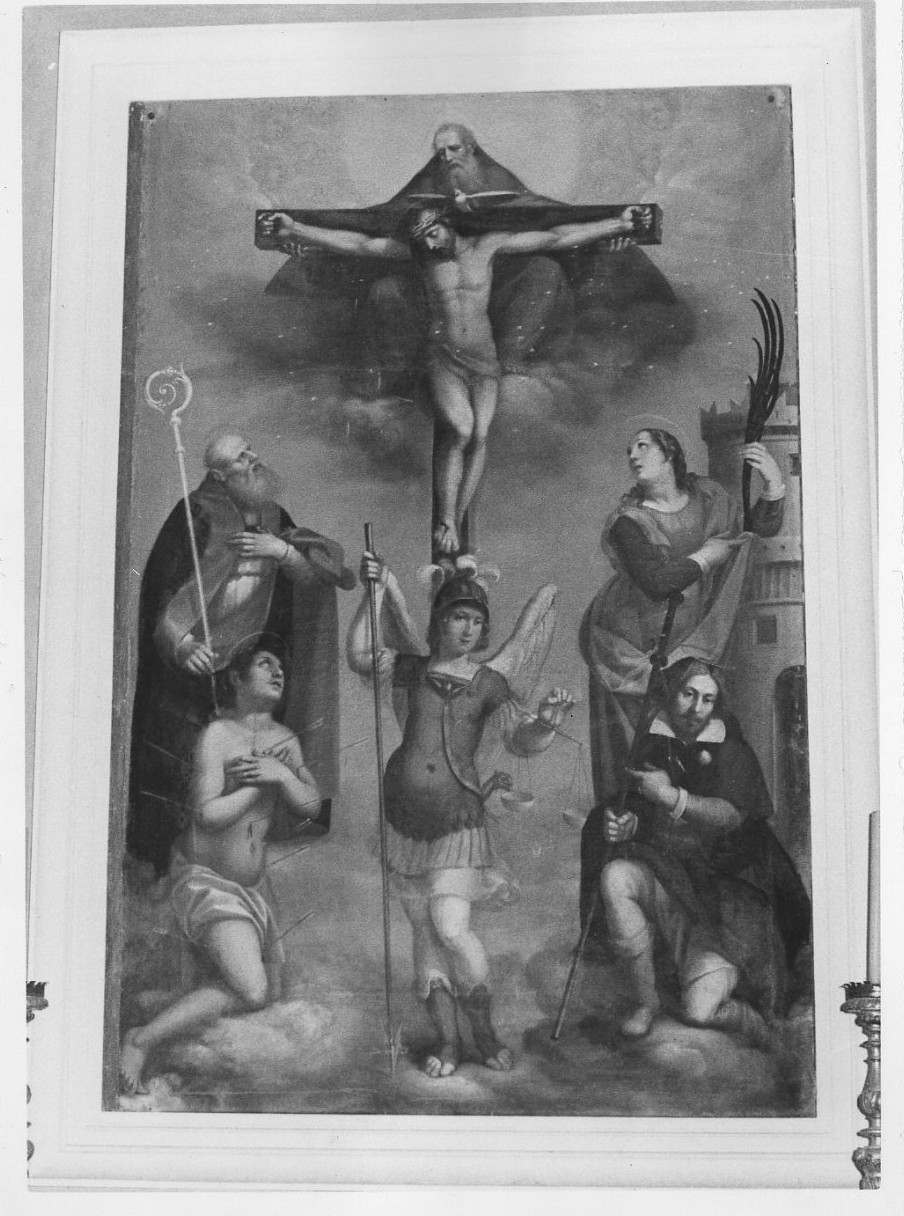 Dio Padre e Cristo crocifisso (dipinto, opera isolata) di Gagliardi Bernardino (attribuito) (sec. XVII)