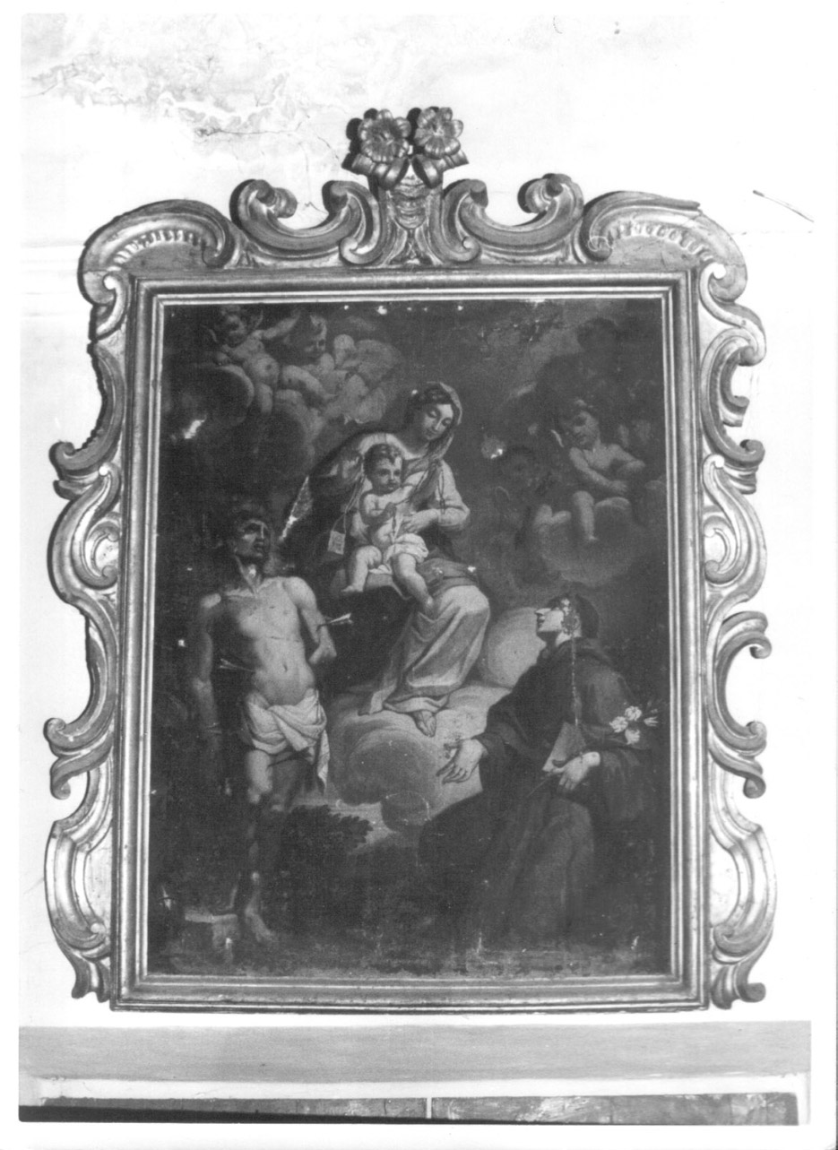 Madonna con Bambino in gloria e i santi Sebastiano e Antonio da Padova (dipinto, opera isolata) - ambito Italia centrale (seconda metà sec. XVIII)