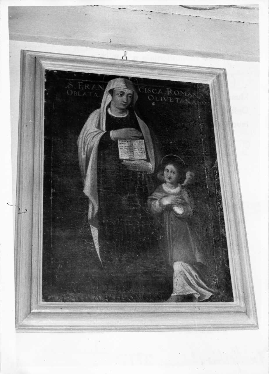 Santa Francesca Romana ha la visione del suo angelo custode (dipinto, opera isolata) - ambito umbro (secc. XIV/ XV)