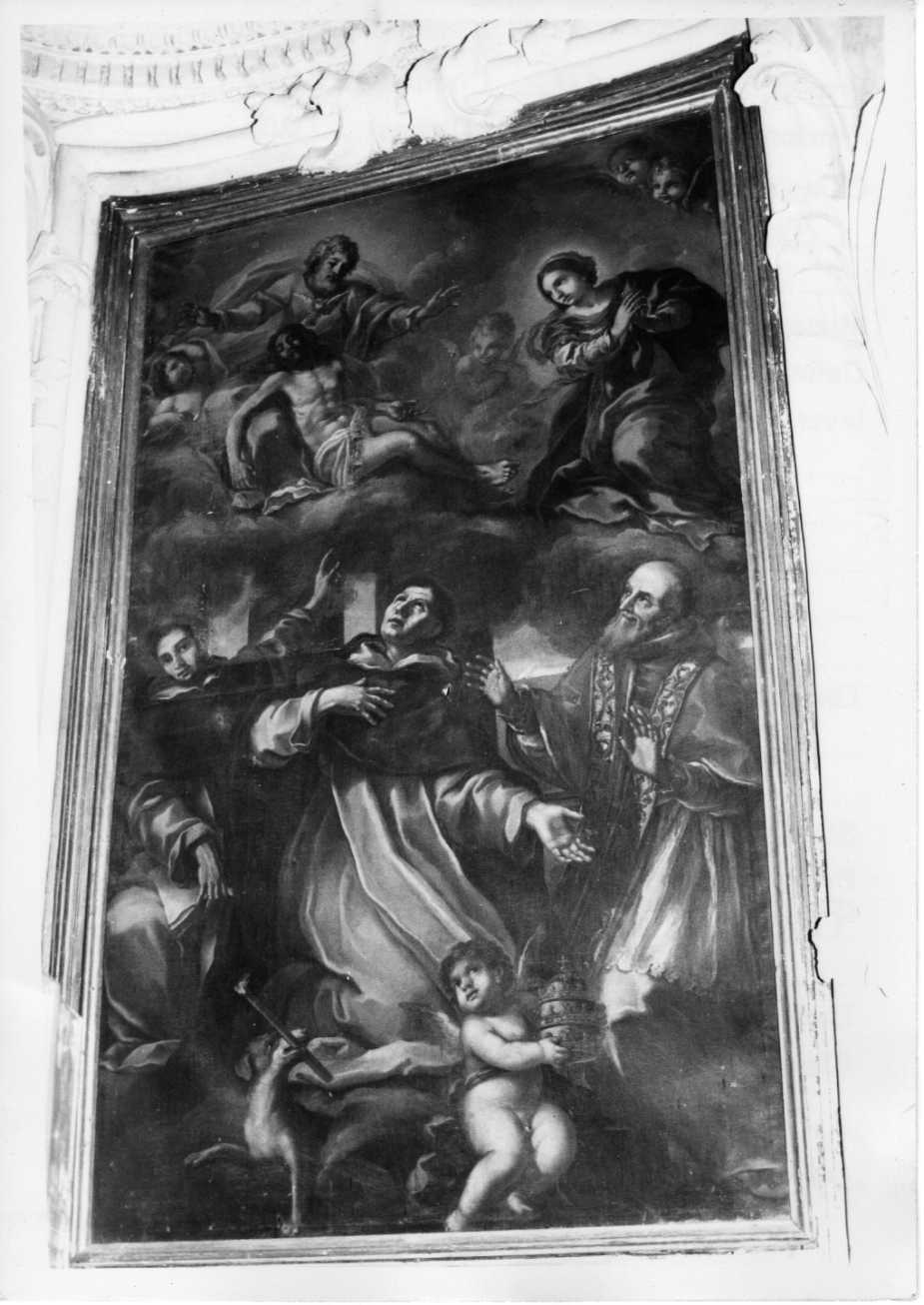 Dio Padre con Cristo la Madonna e Santi (dipinto, opera isolata) - ambito Italia centrale (sec. XVII)