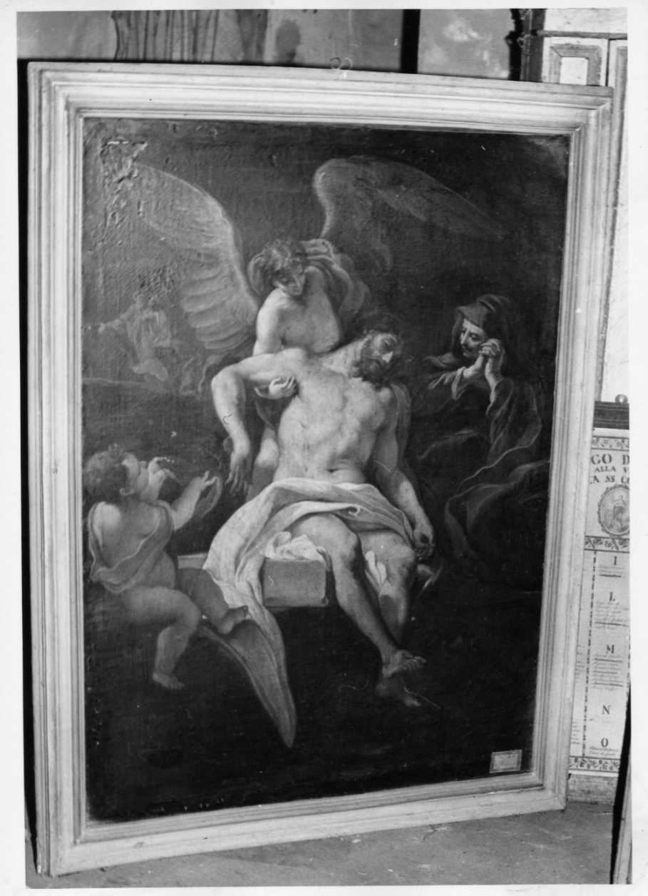 Cristo in pietà sorretto da angeli (dipinto, opera isolata) - ambito Italia centrale (secc. XVII/ XVIII)