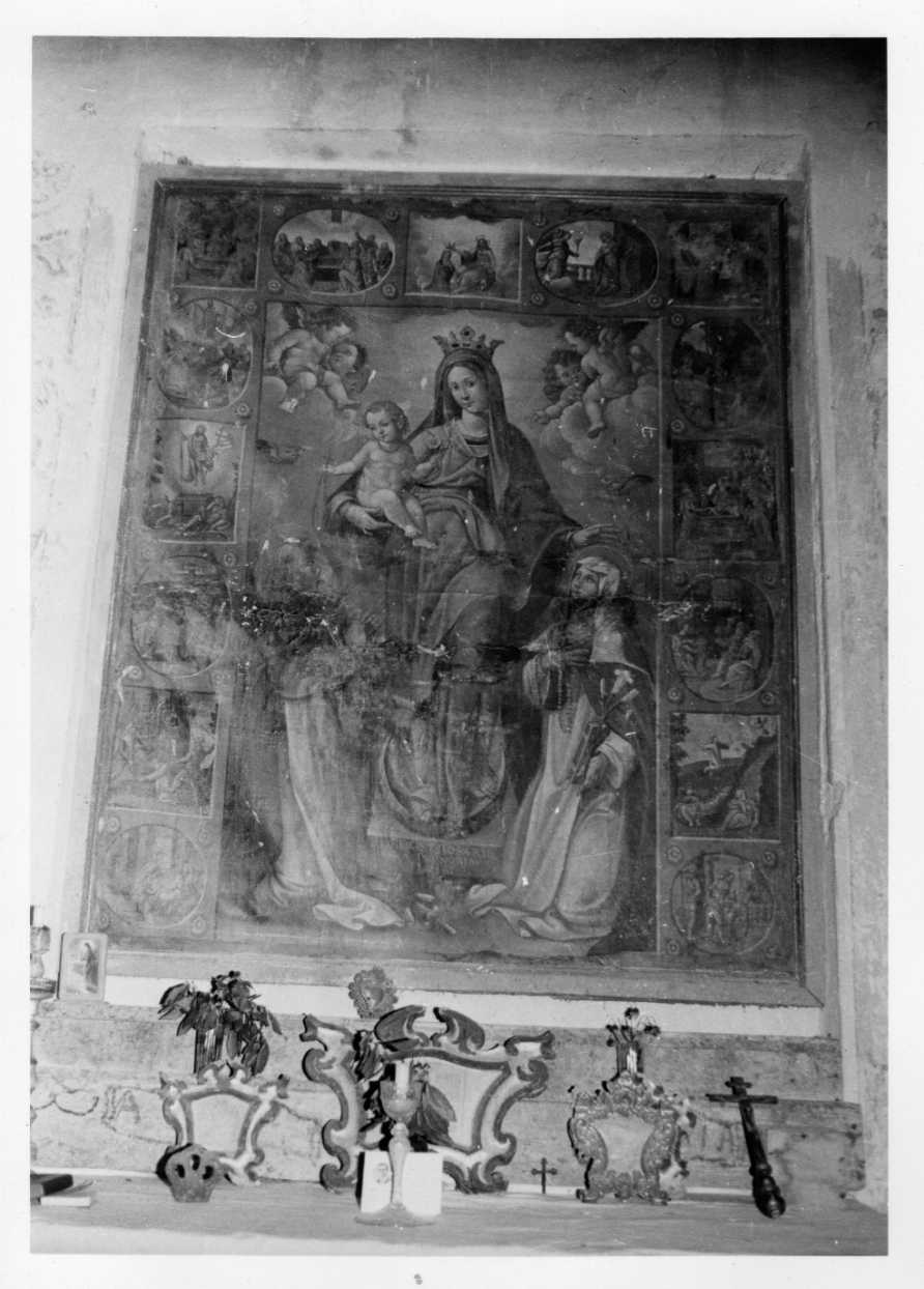 Madonna del Rosario con San Domenico e Santa Caterina da Siena (dipinto, opera isolata) - ambito Italia centrale (sec. XVII)