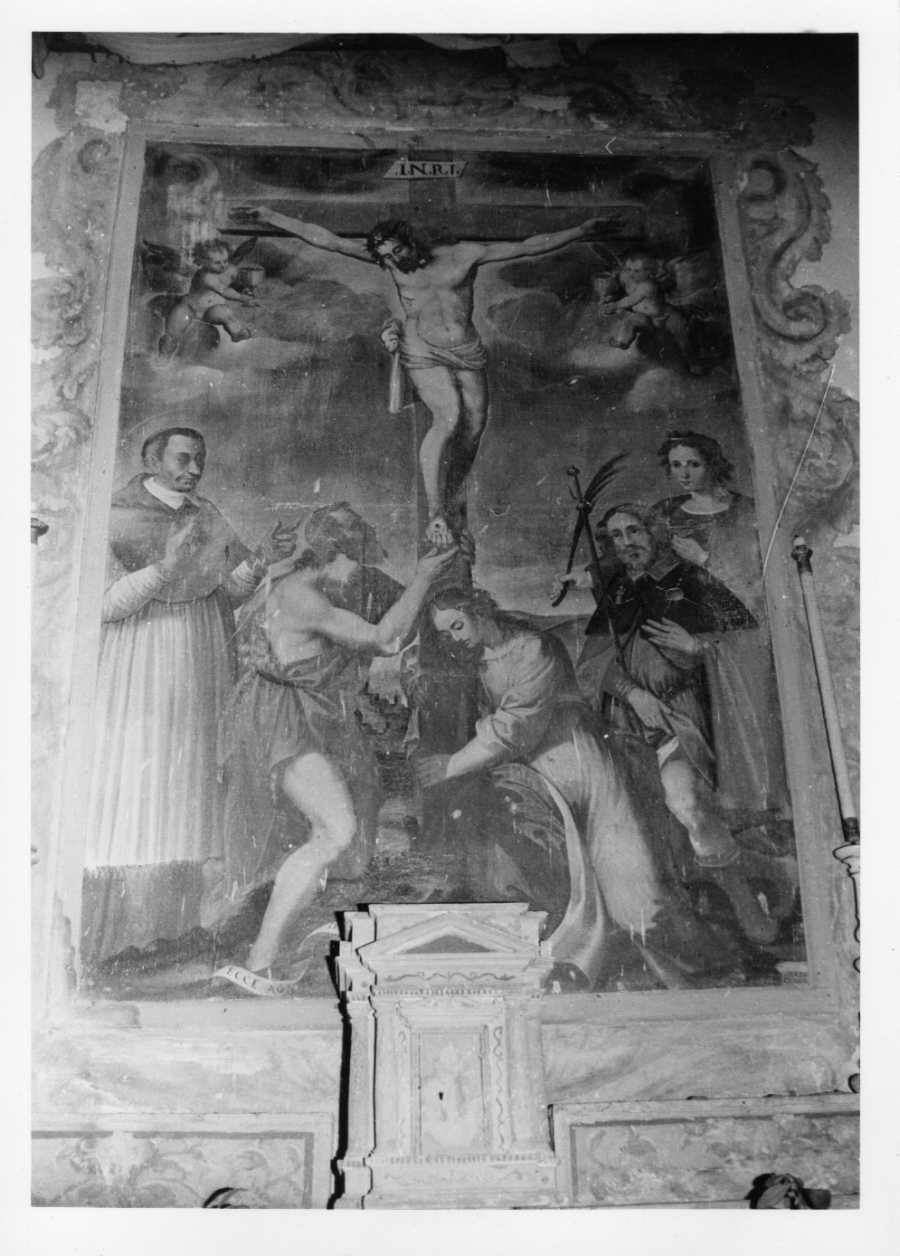 Cristo crocifisso tra Santi (dipinto, opera isolata) - ambito Italia centrale (sec. XVII)