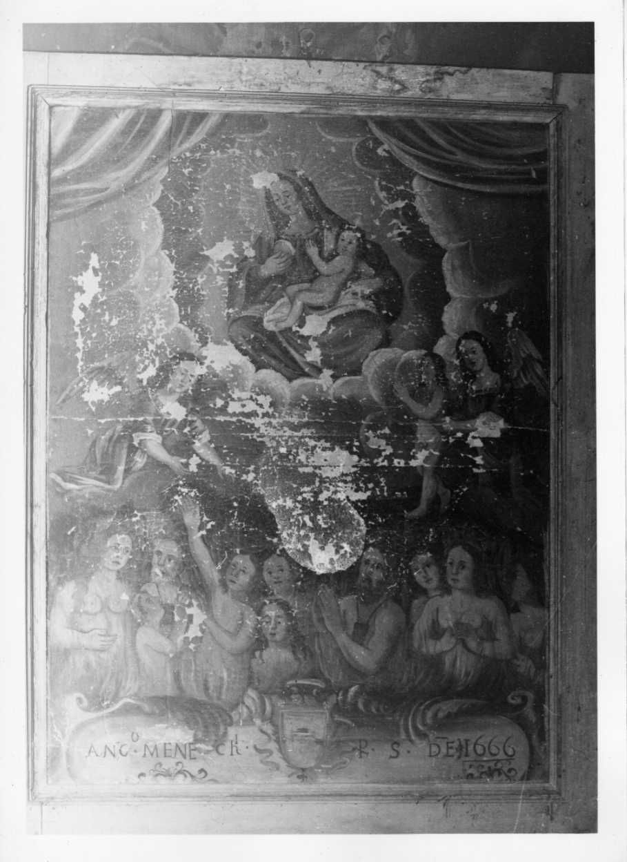 Madonna con Bambino, angeli e anime purganti (dipinto, opera isolata) - ambito Italia centrale (sec. XVII)