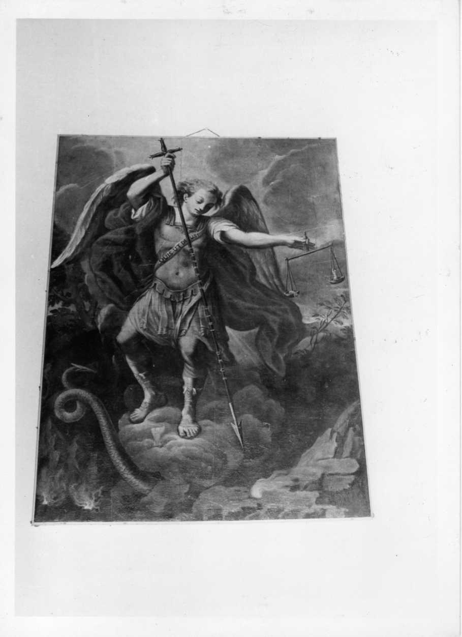 San Michele Arcangelo schiaccia il demonio (dipinto, opera isolata) - ambito Italia centrale (sec. XVII)