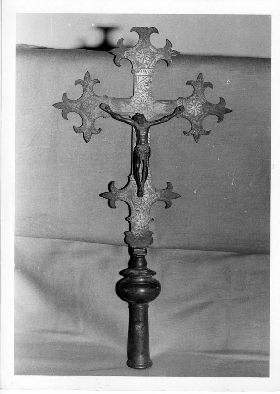 croce processionale, opera isolata - bottega Italia centrale (sec. XVII)