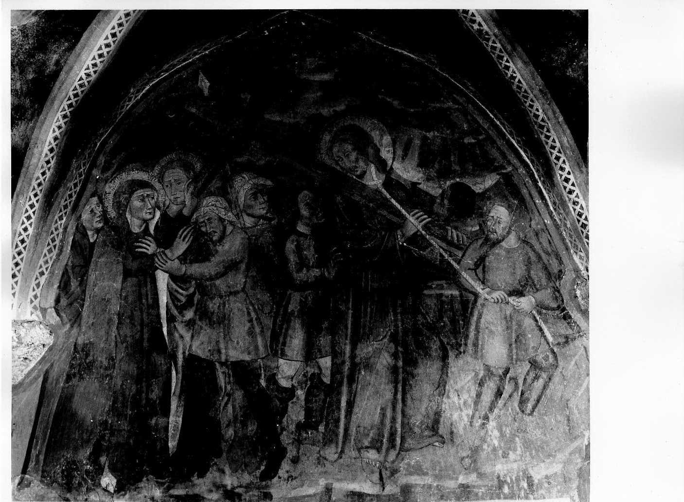 salita di Cristo al monte Calvario (dipinto) di Maestro di Eggi (sec. XV)