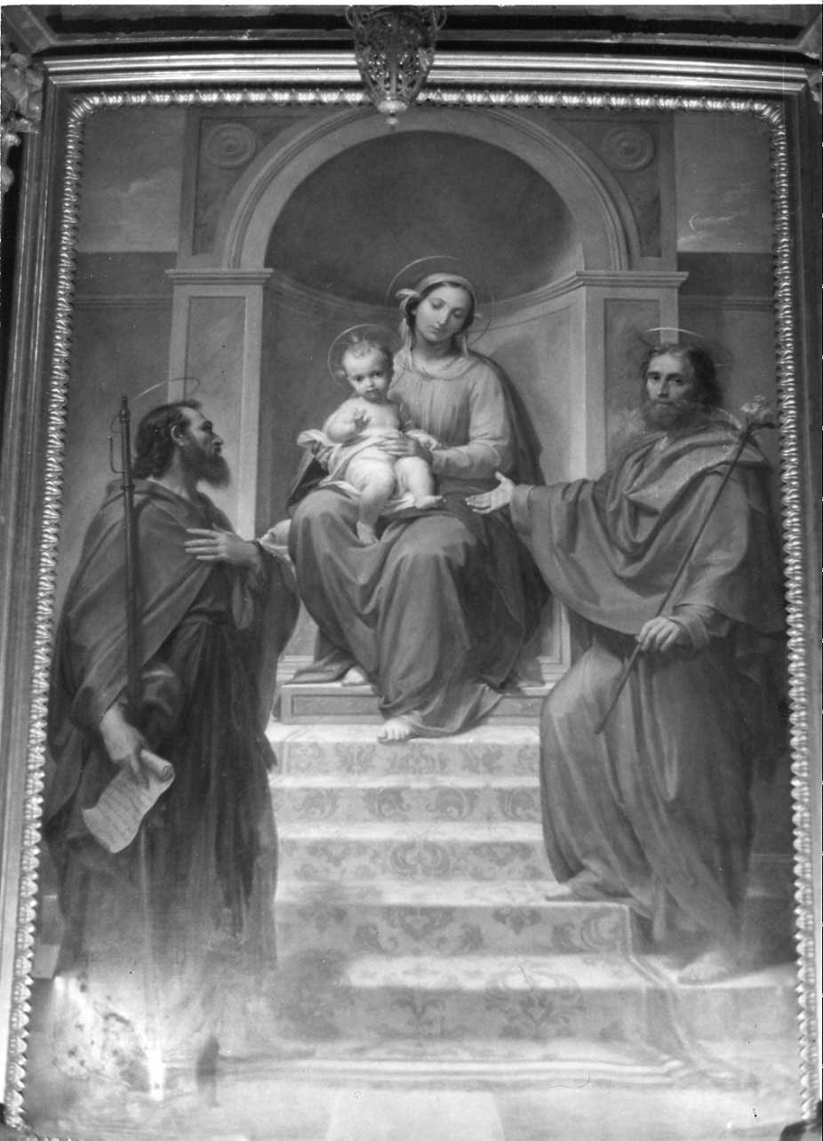 Madonna con Bambino e Santi (dipinto, opera isolata) di Gagliardi Pietro (attribuito) (sec. XVIII)