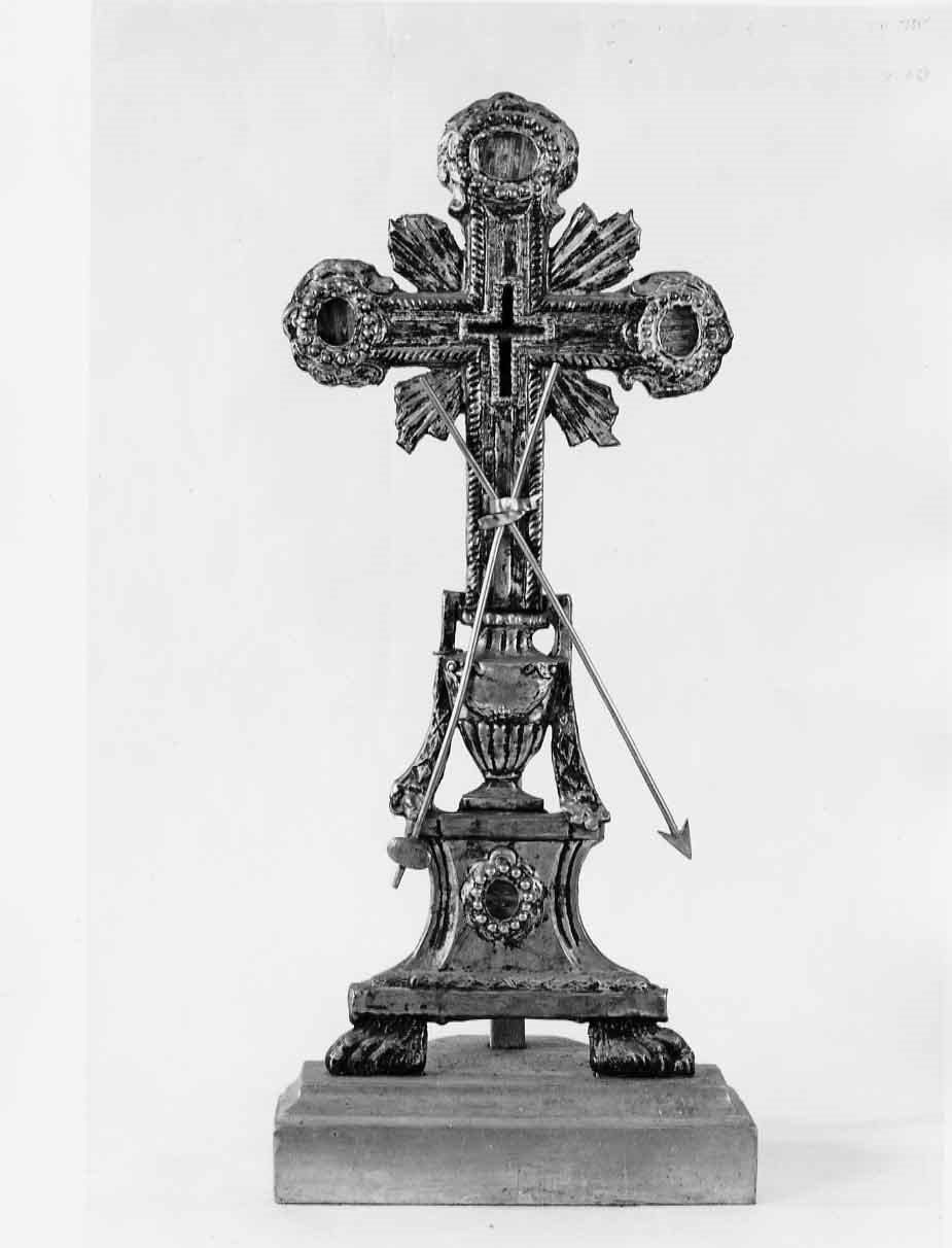 reliquiario - a croce, opera isolata - bottega umbra (sec. XVIII)