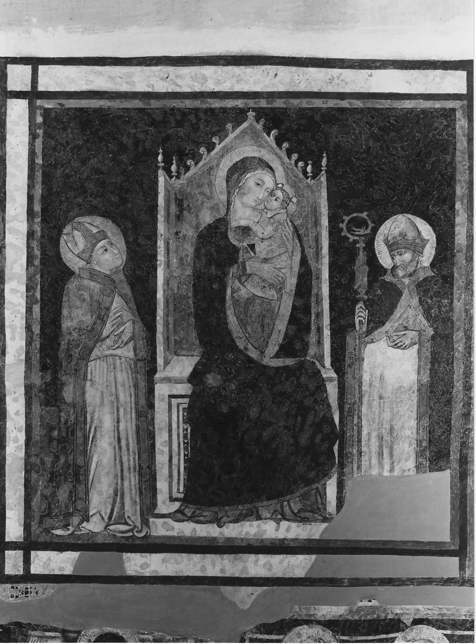 Madonna con Bambino in trono tra santi (dipinto, ciclo) - ambito umbro (sec. XV)