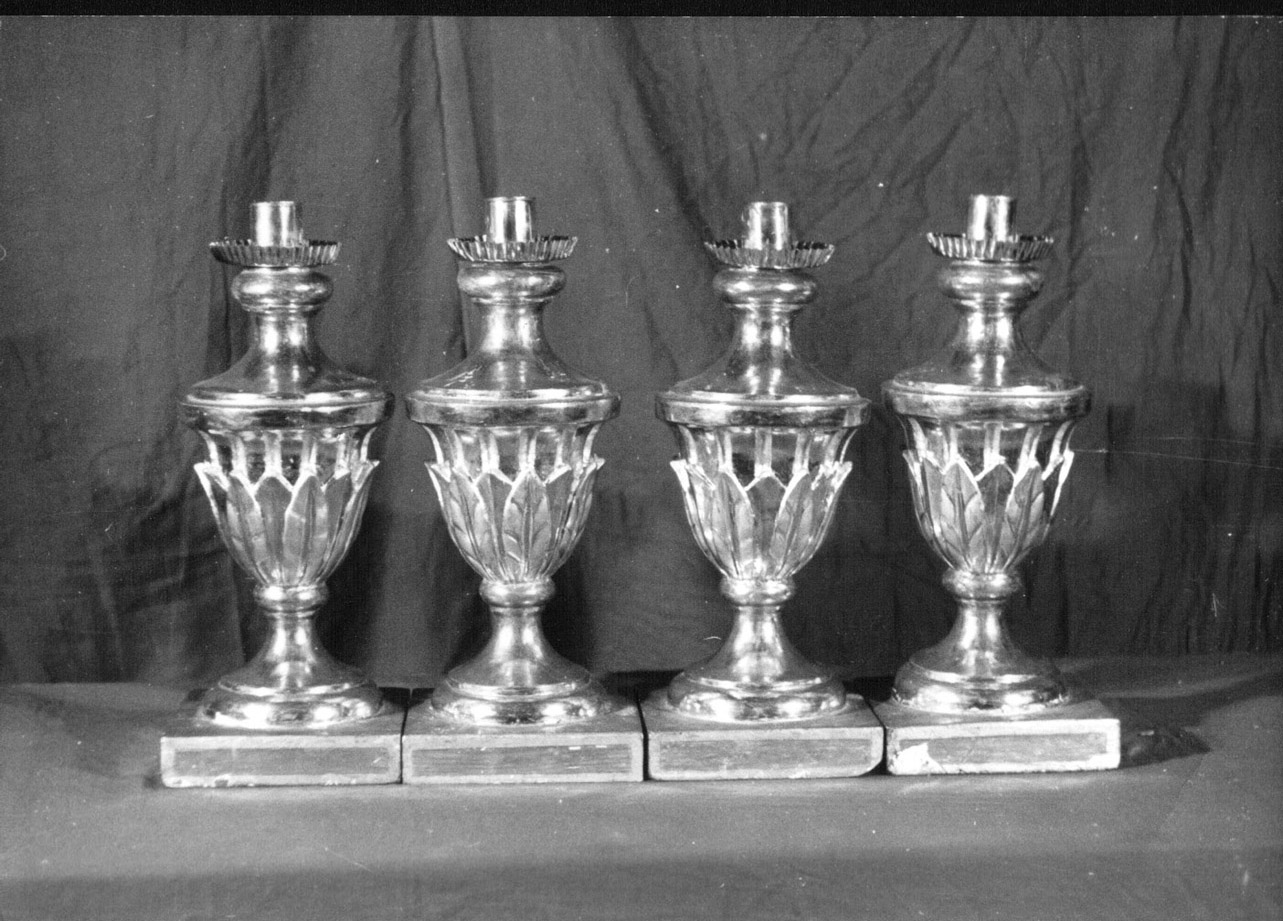 candeliere d'altare, serie - bottega Italia centrale (sec. XIX)