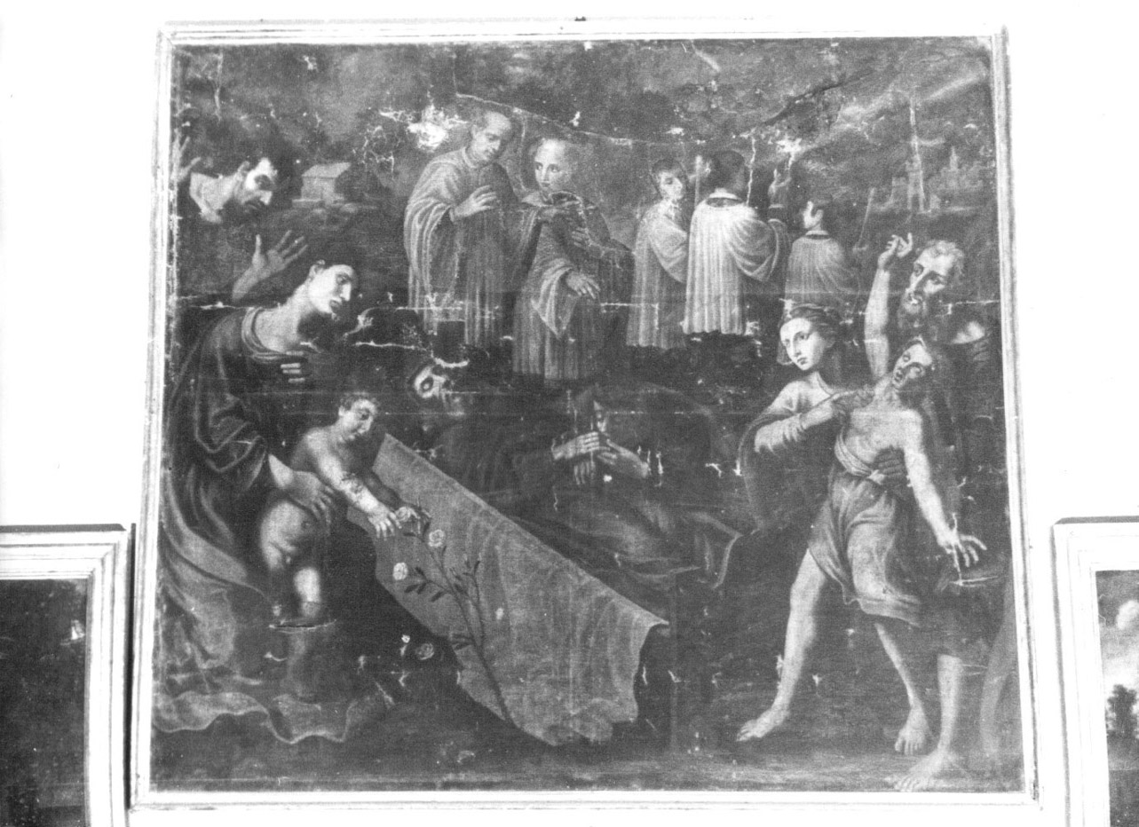 Morte del Beato Angelo, storie della vita del Beato Angelo (dipinto, opera isolata) - ambito Italia centrale (prima metà sec. XVIII)