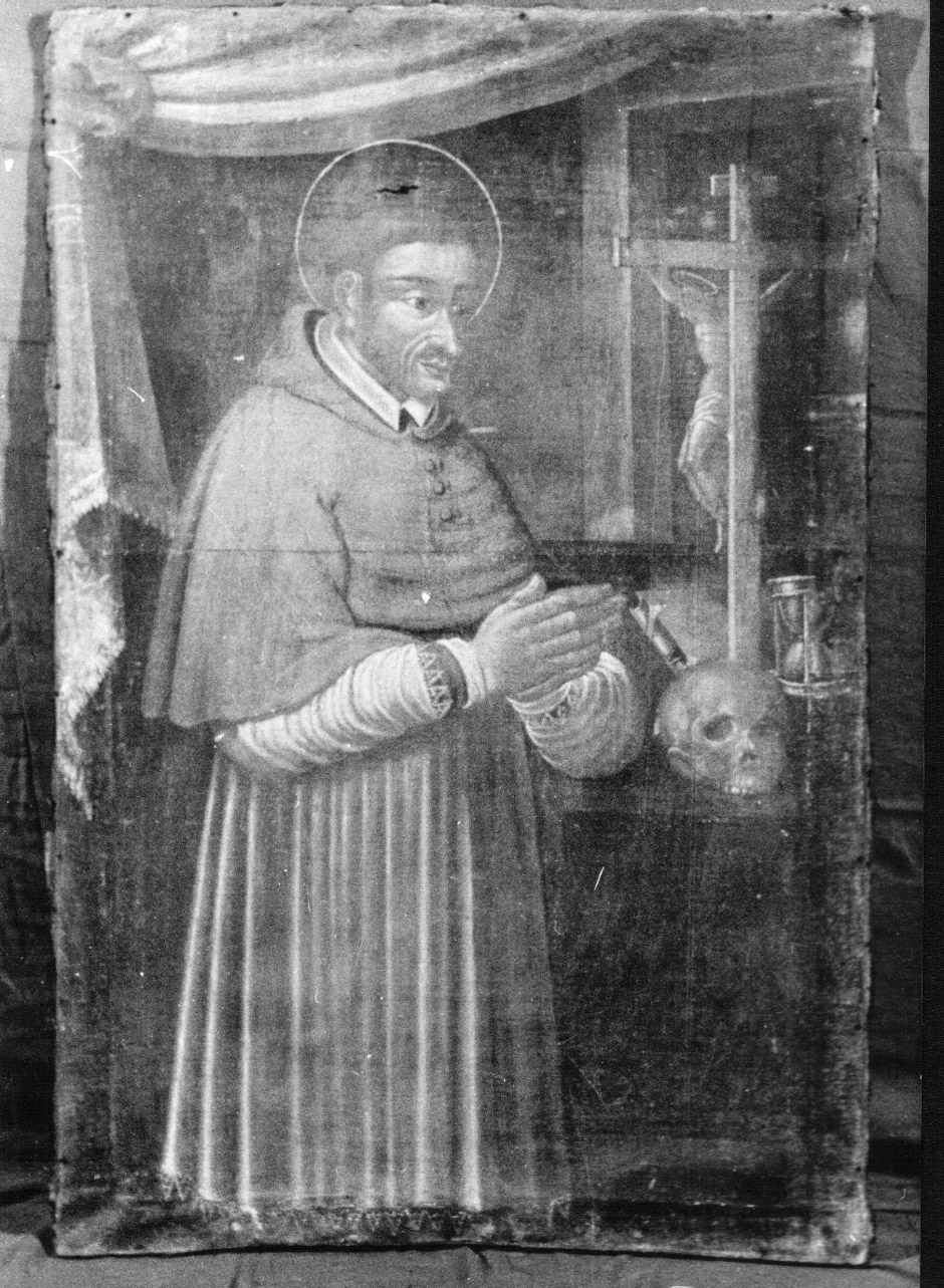 San Carlo Borromeo in adorazione della croce (dipinto, opera isolata) - ambito Italia centrale (sec. XVII)