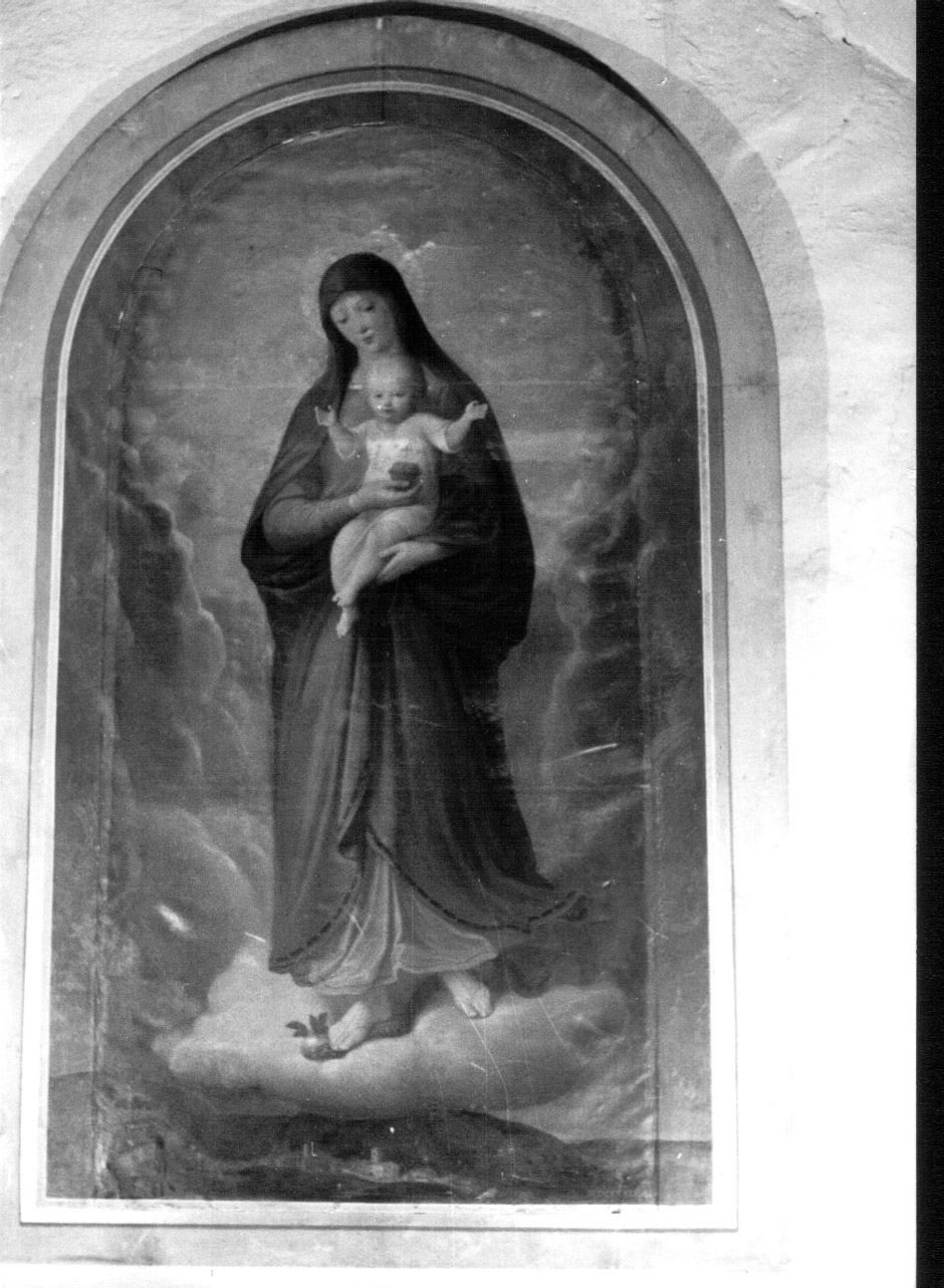 Madonna con Bambino e Sacro Cuore (dipinto, opera isolata) - bottega Italia centrale (sec. XIX)