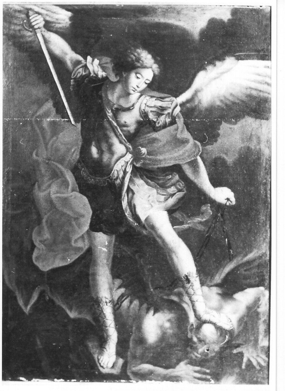 San Michele Arcangelo combatte Satana (dipinto, opera isolata) - ambito Italia centrale (seconda metà sec. XVII)