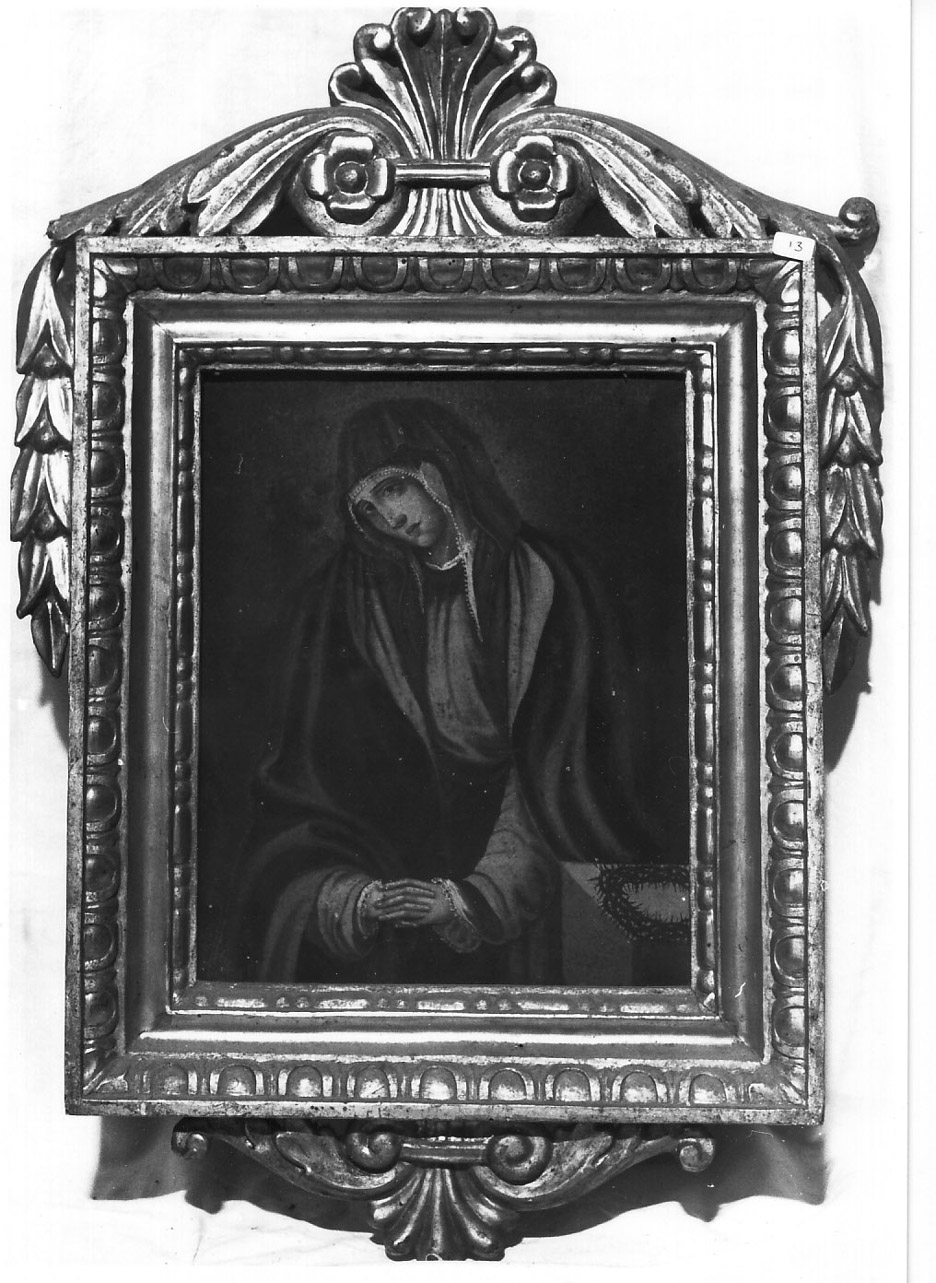 Madonna Addolorata con simboli della Passione (dipinto, opera isolata) - ambito Italia centrale (sec. XVII)