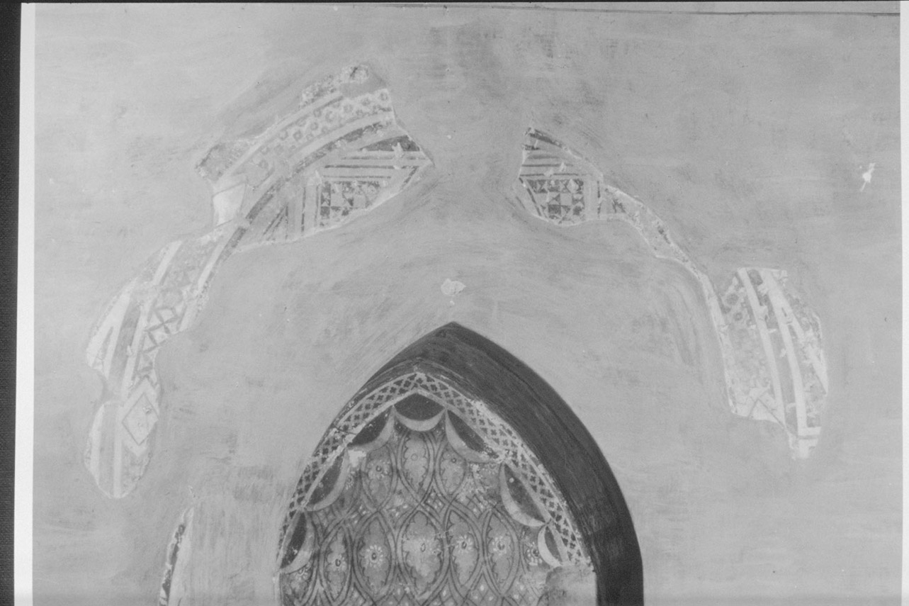 motivi decorativi architettonici (dipinto, frammento) - ambito umbro (seconda metà sec. XIV)