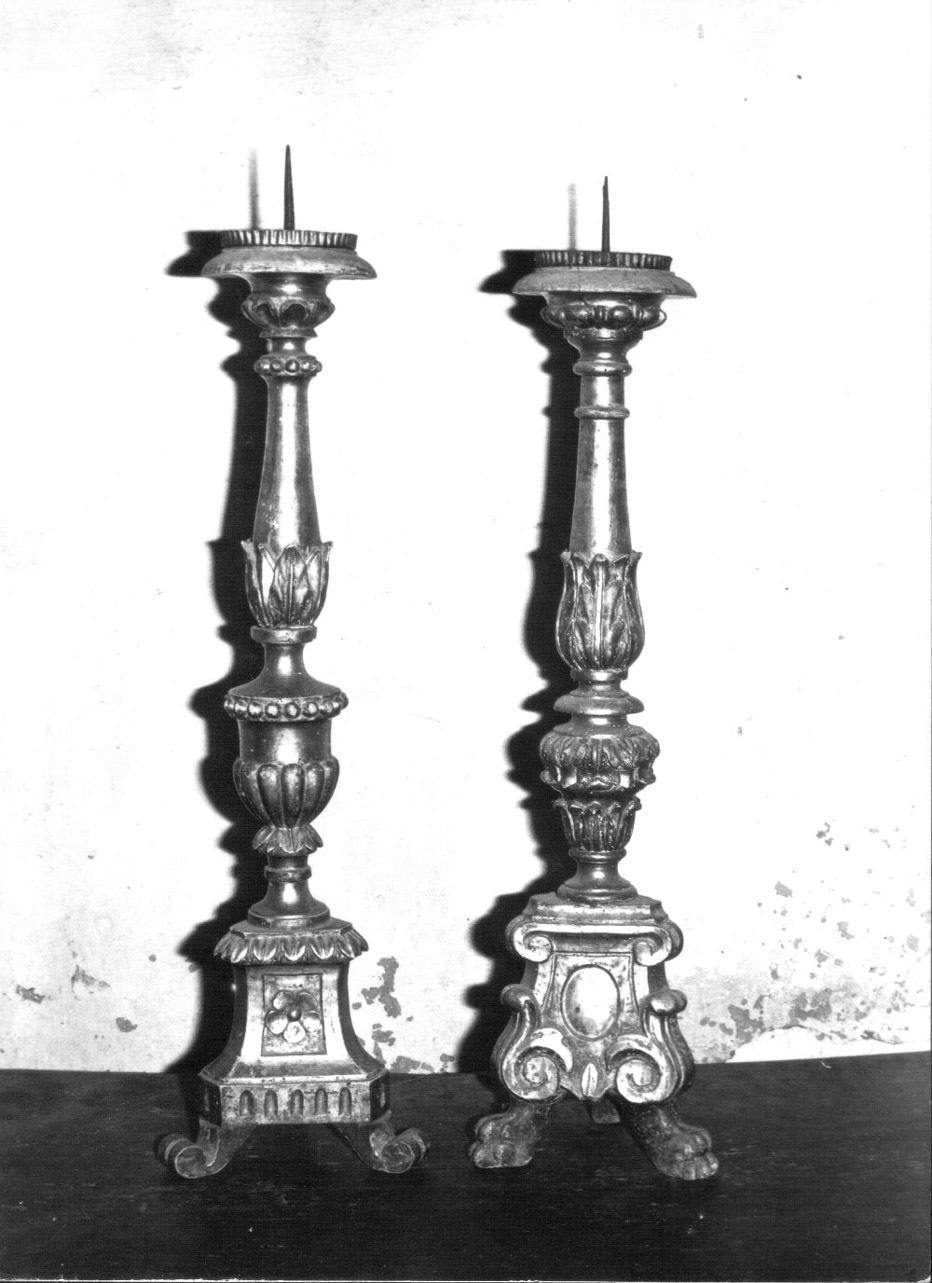 candeliere d'altare, serie - bottega Italia centrale (sec. XVII)