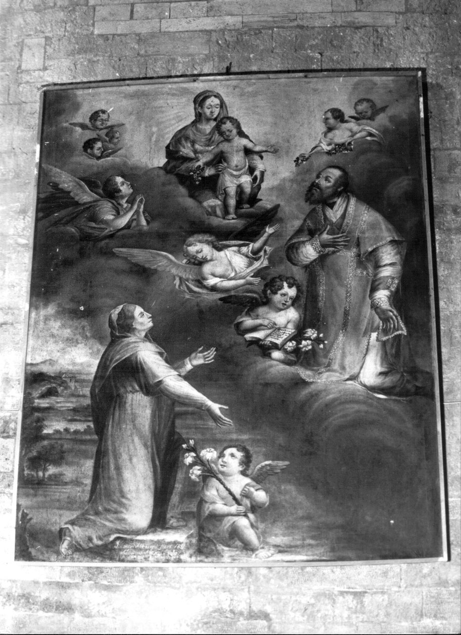Madonna con Bambino e altri personaggi (dipinto, opera isolata) di Avanzi Luigi (metà sec. XIX)