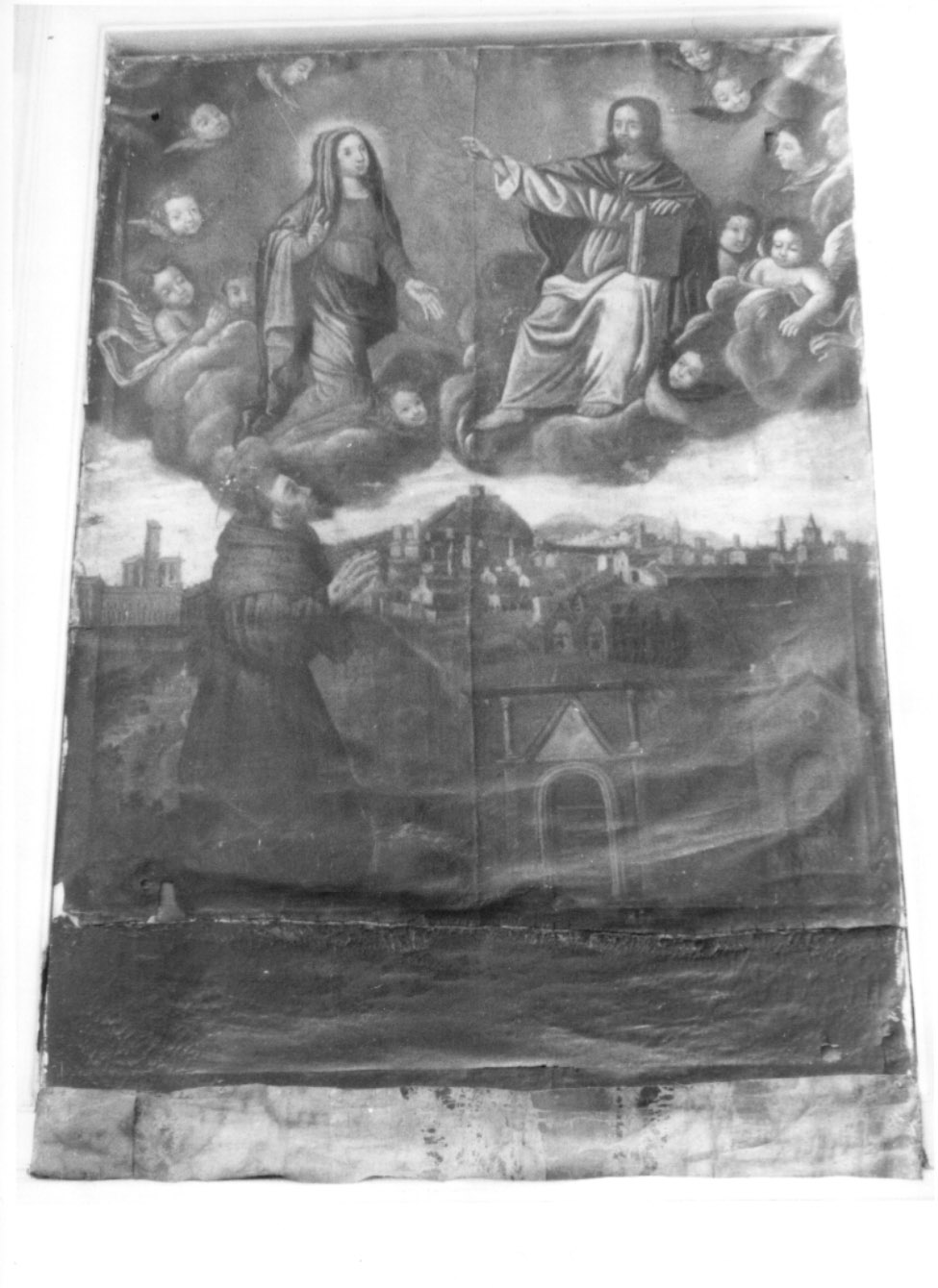 apparizione di Cristo e la Madonna a San Francesco d'Assisi (dipinto, opera isolata) - ambito Italia centrale (sec. XVII)