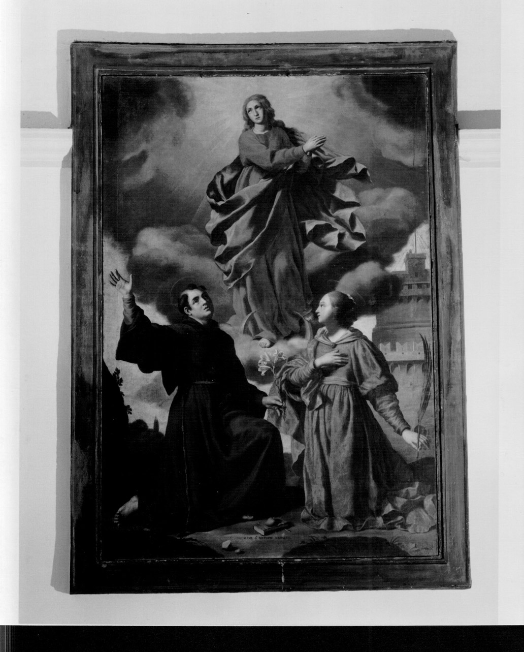 Madonna Immacolata e Santi (dipinto, opera isolata) di Polinori Andrea (attribuito) (secondo quarto sec. XVII)