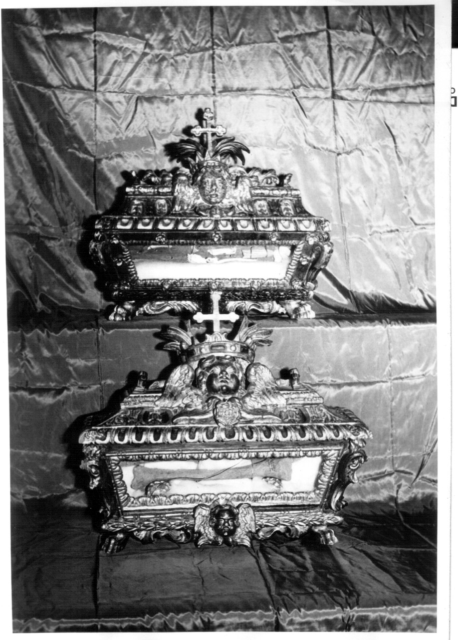 reliquiario a teca - a urna, opera isolata - bottega Italia centrale (seconda metà sec. XVII)