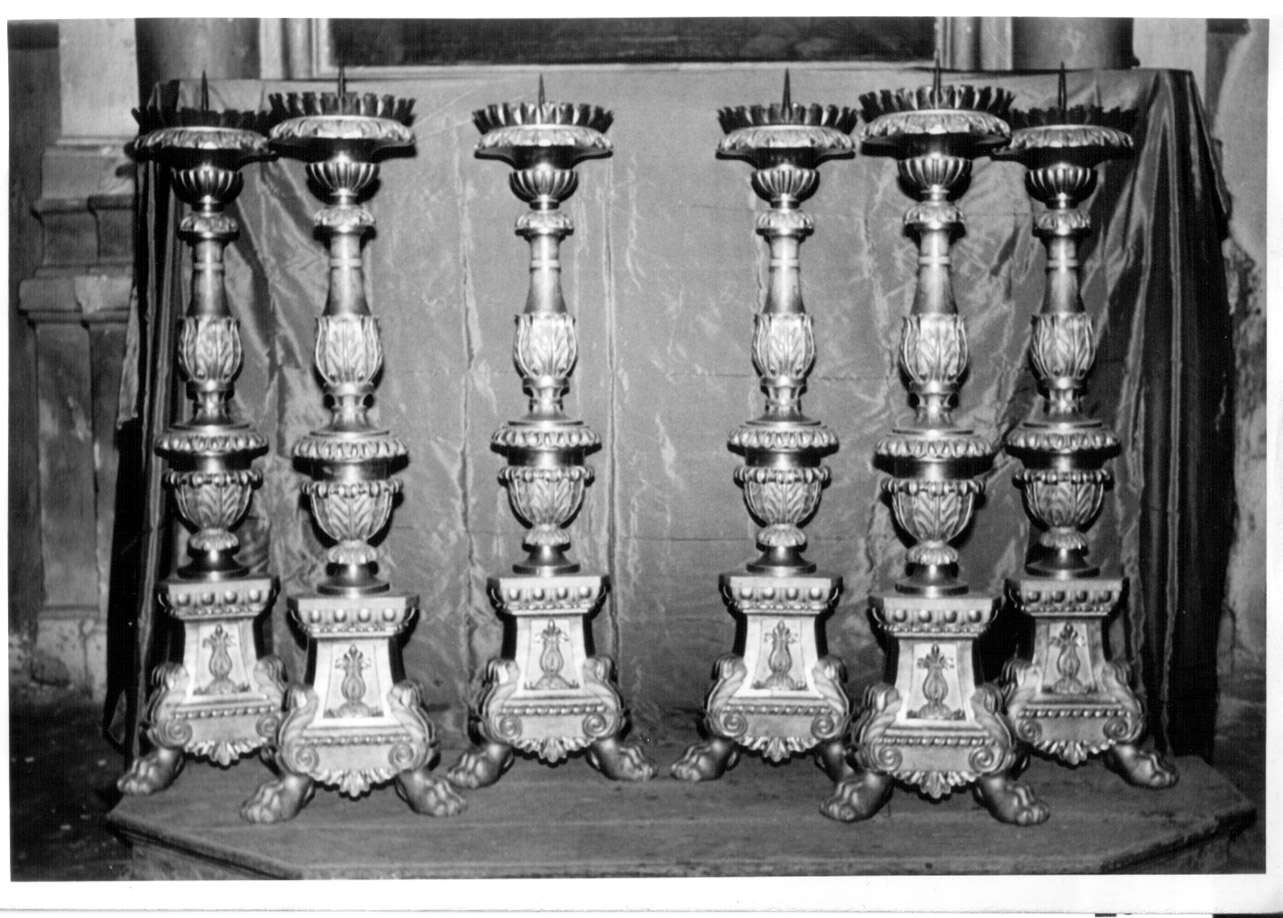 candeliere d'altare, serie di Cipriani Pietro (ultimo quarto sec. XIX)