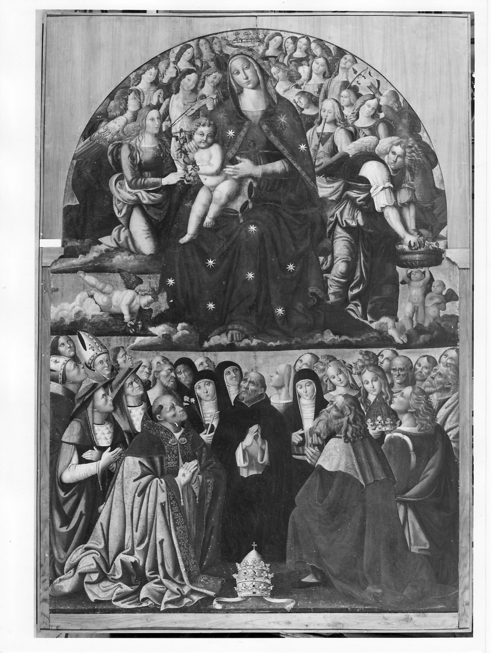 Madonna del Rosario (dipinto, opera isolata) di Giacomo di Giovanni (attribuito) (prima metà sec. XVI)