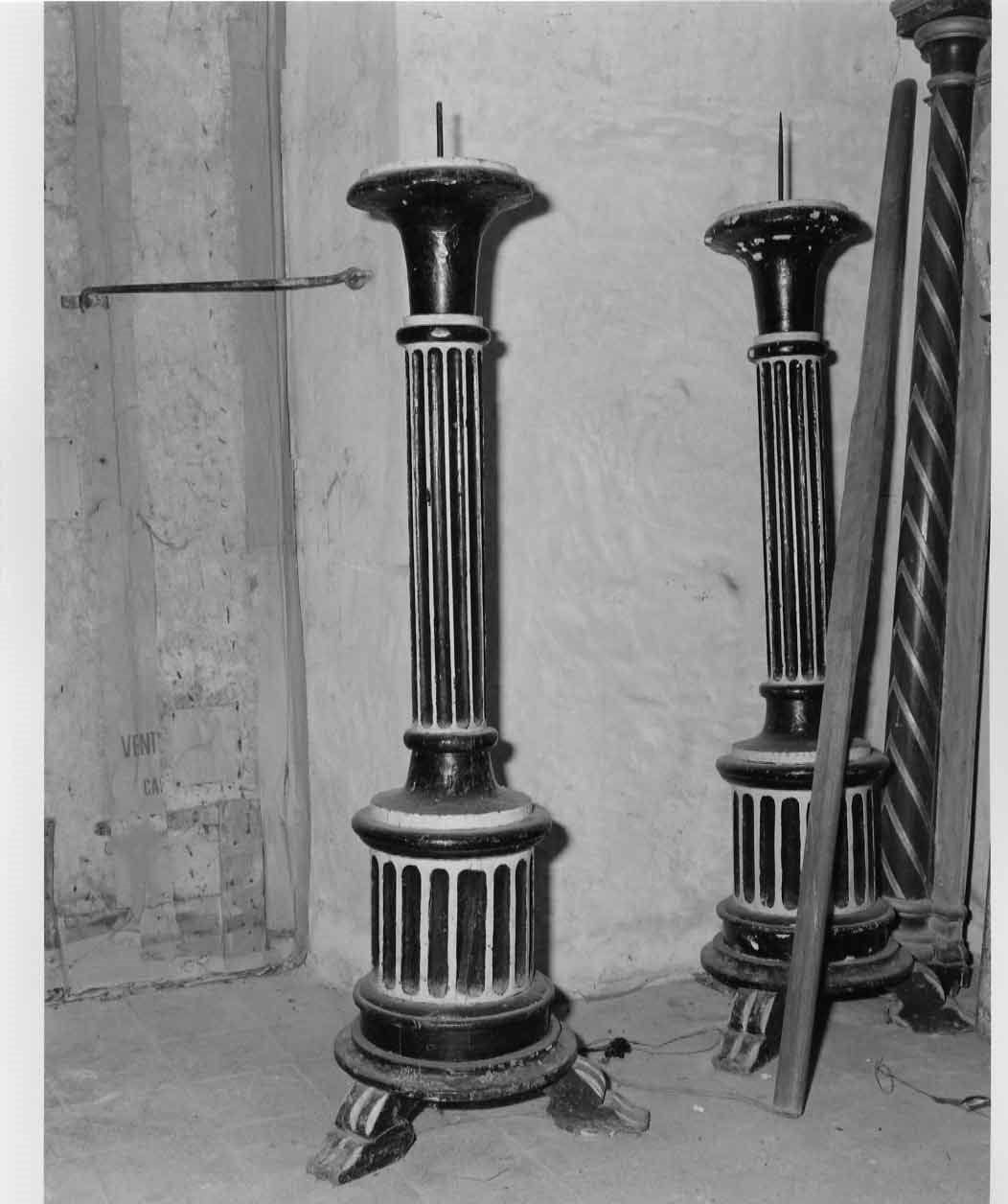 candelabro funebre, serie - bottega italiana (sec. XIX)