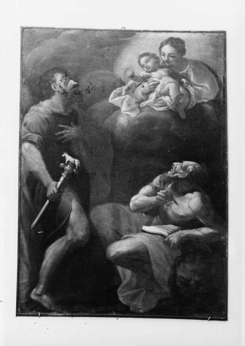 Madonna con Bambino e Santi (dipinto, opera isolata) di Maratta Carlo (cerchia), Berrettini Pietro detto Pietro da Cortona (cerchia) (seconda metà sec. XVII)