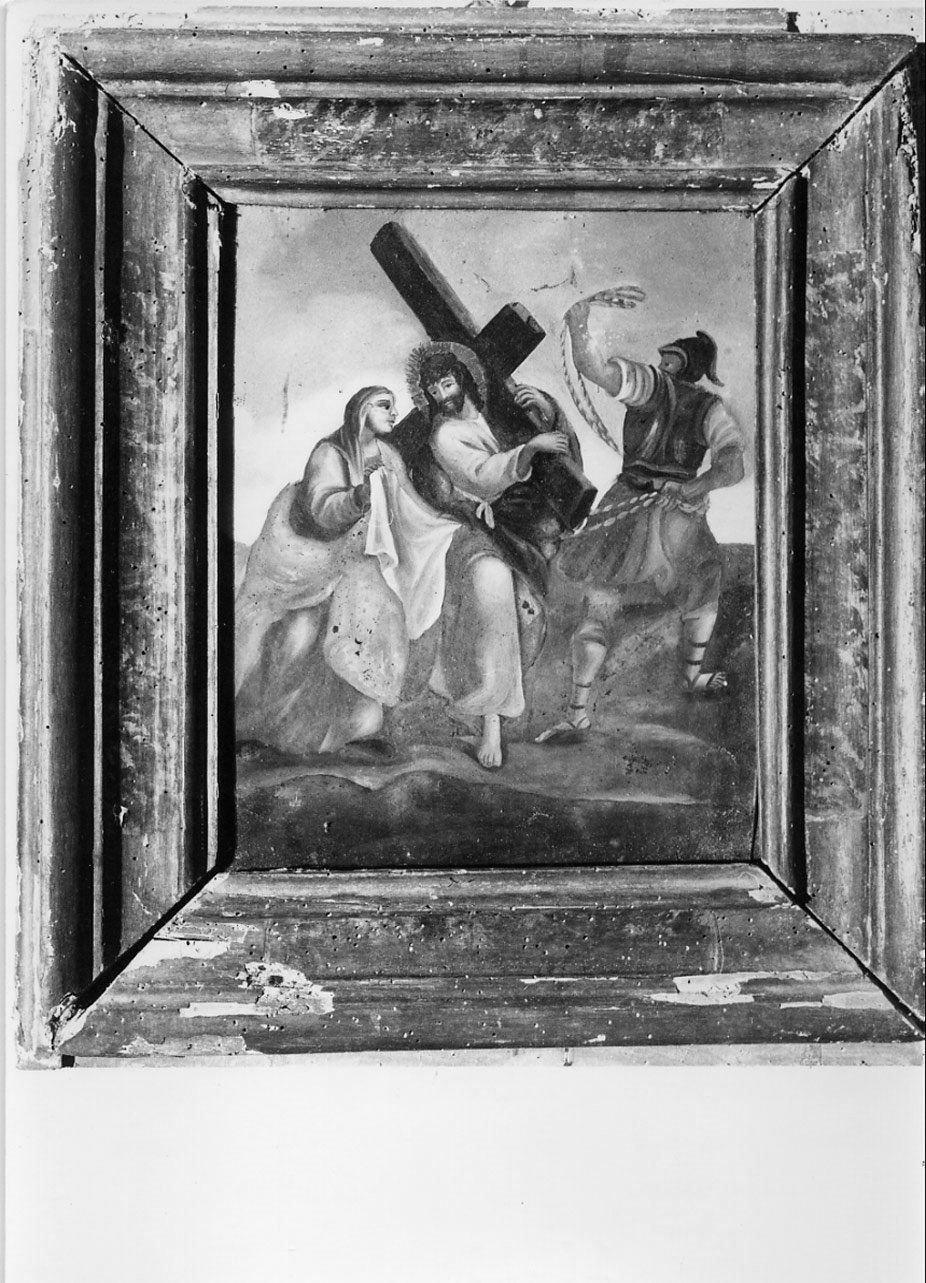 Cristo incontra la Veronica (Via Crucis, elemento d'insieme) - ambito Italia centrale (seconda metà sec. XVI)