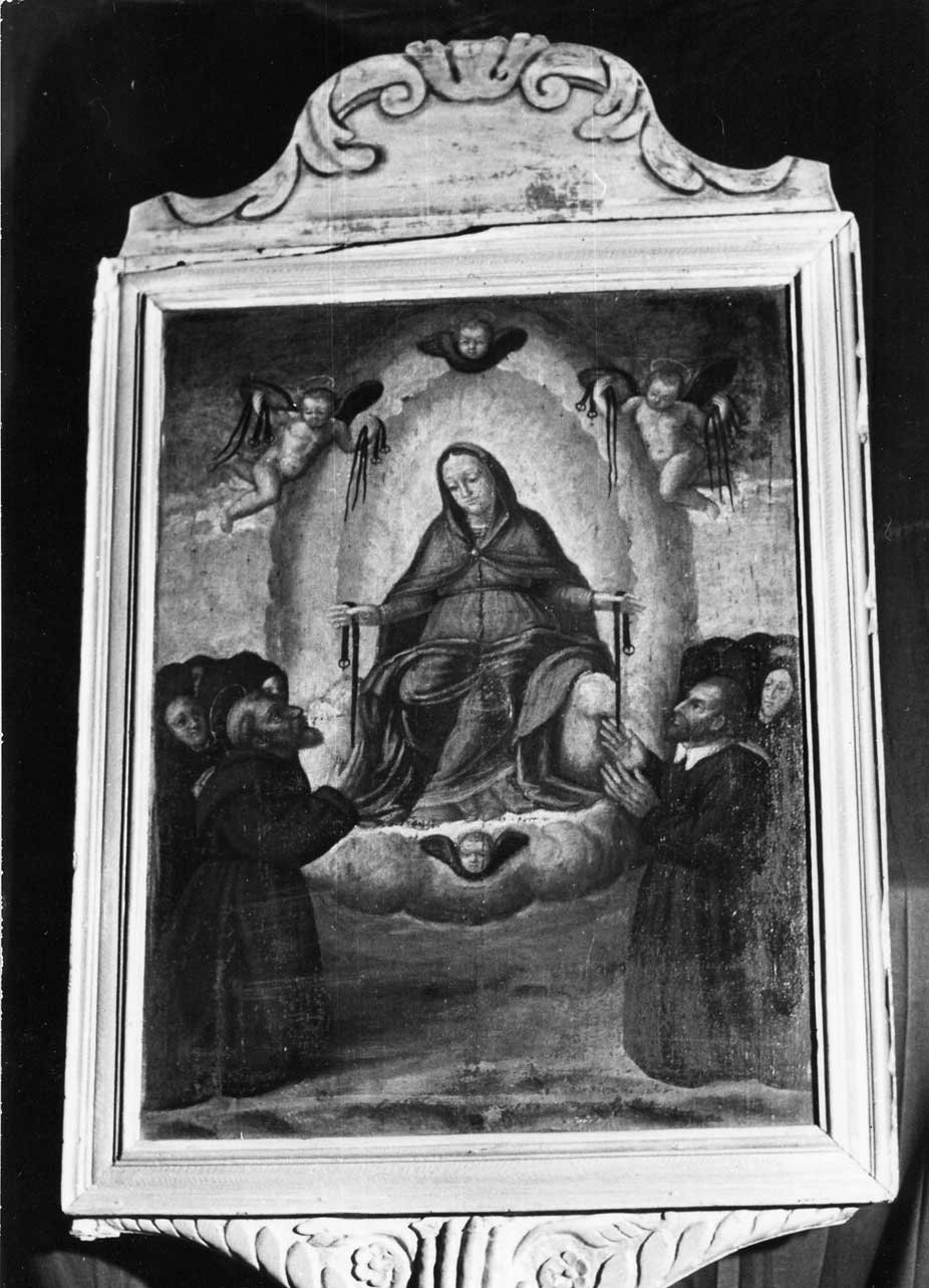 Madonna della cintola e santi (stendardo processionale, opera isolata) - ambito Italia centrale (sec. XVII)
