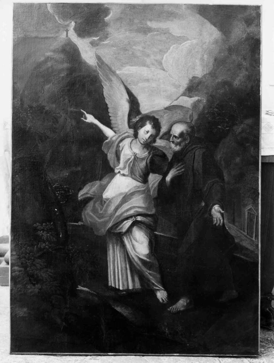 Il beato Giolo con un angelo, beato (dipinto, opera isolata) - ambito umbro (fine sec. XVIII)