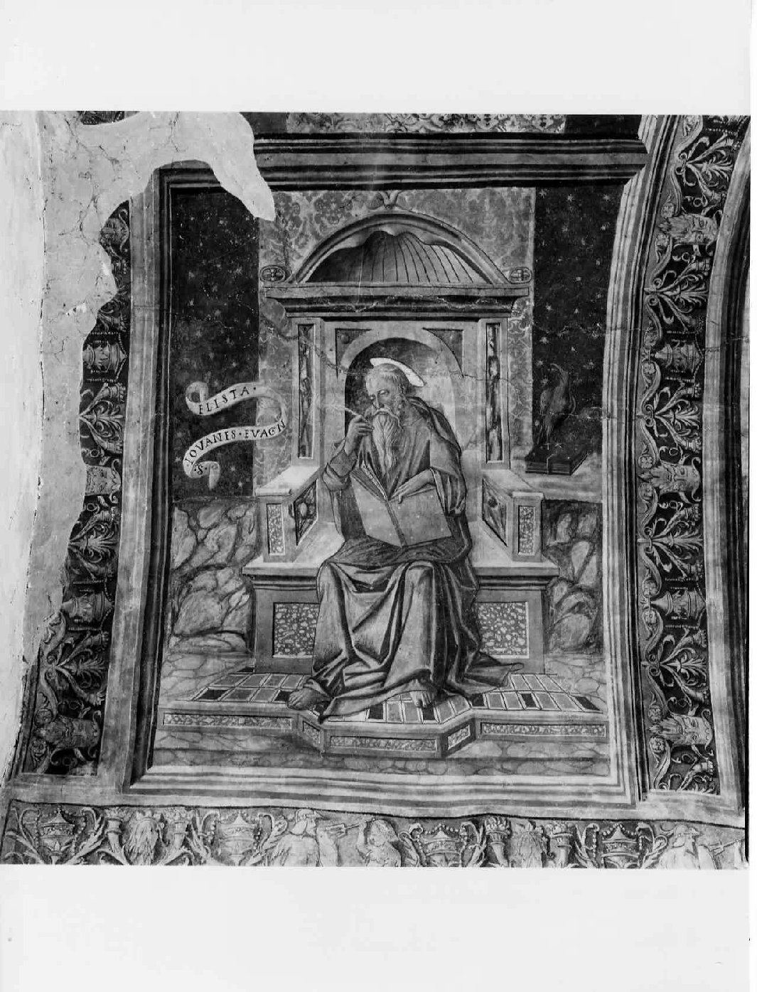 San Giovanni Evangelista (dipinto, complesso decorativo) di Zampolini Jacopo (attribuito) (seconda metà sec. XV)