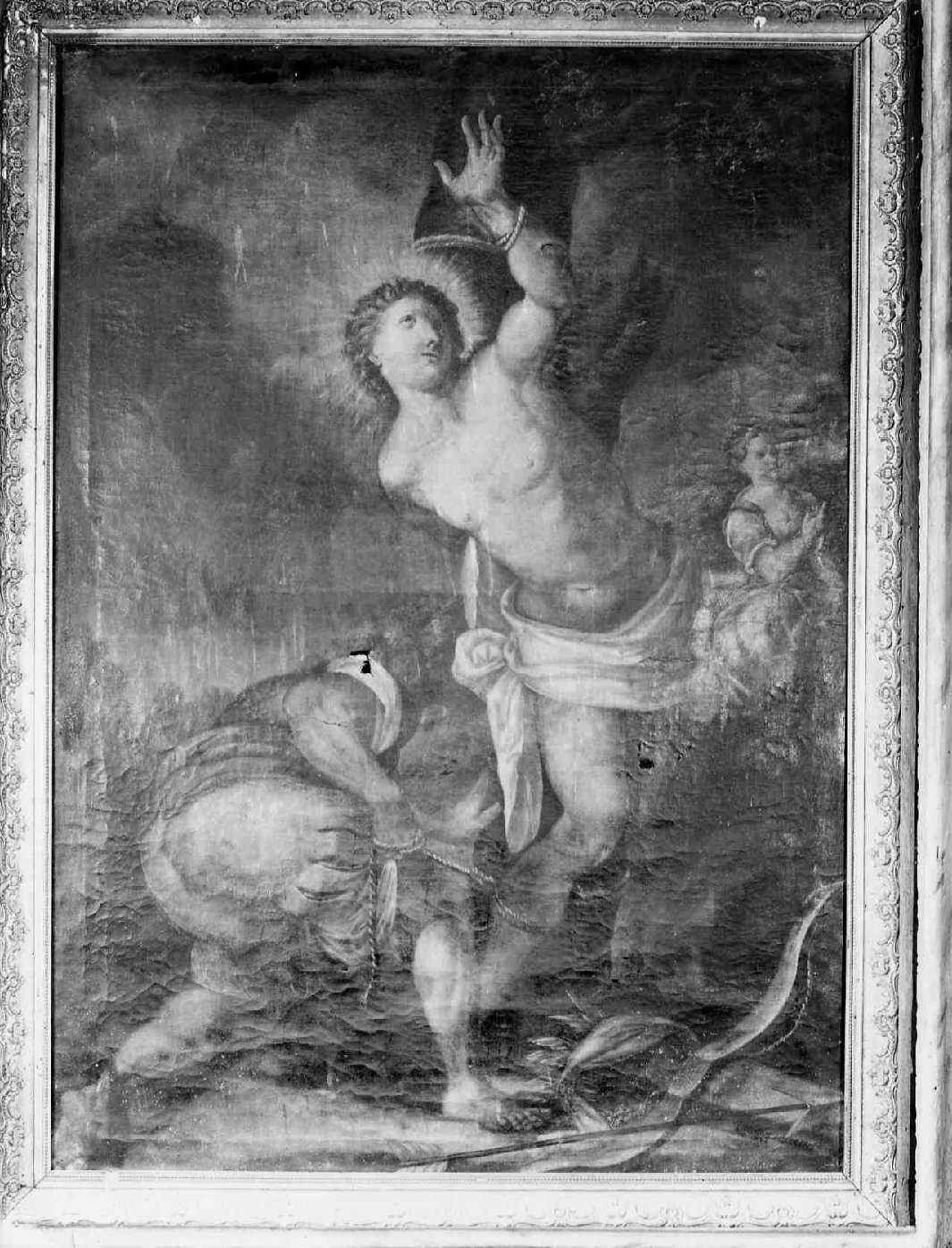 martirio di San Sebastiano (dipinto, complesso decorativo) di Micheli Giacomo (attribuito) (secondo quarto sec. XVIII)