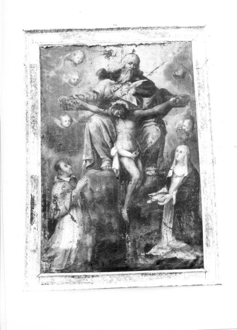 Trinità e Santi (dipinto) di Polinori Andrea (cerchia) (sec. XVII)