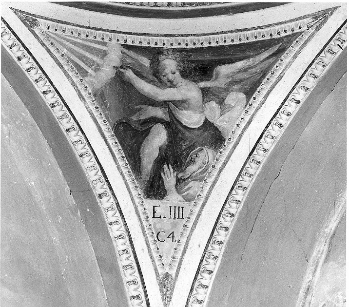 angelo (dipinto, elemento d'insieme) di Bandiera Benedetto (attribuito) (sec. XVII)