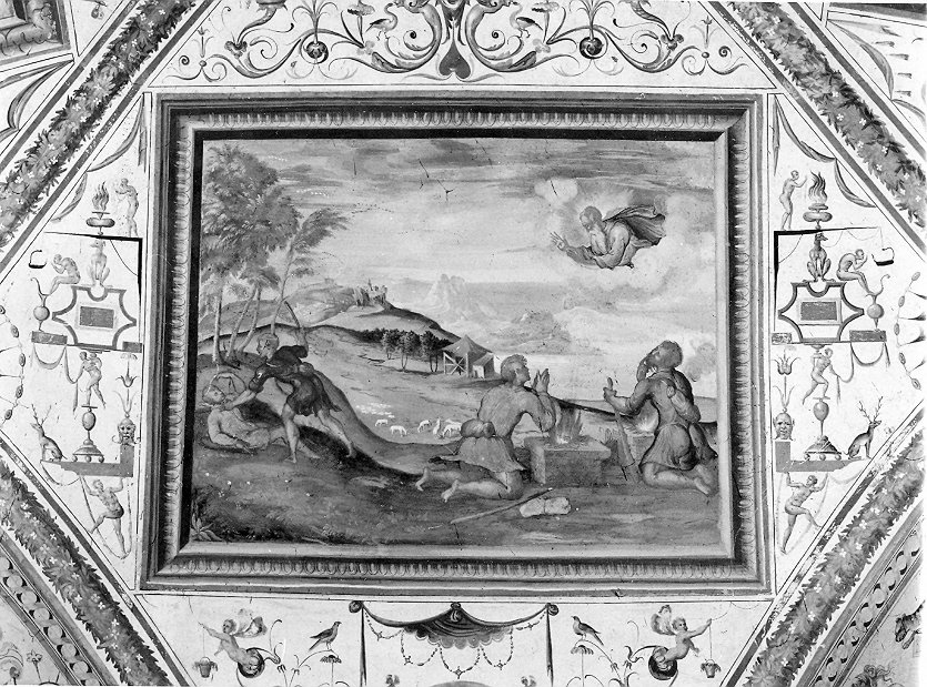 Caino uccide Abele (dipinto, elemento d'insieme) di Pecennini Scilla (attribuito) (seconda metà sec. XVI)